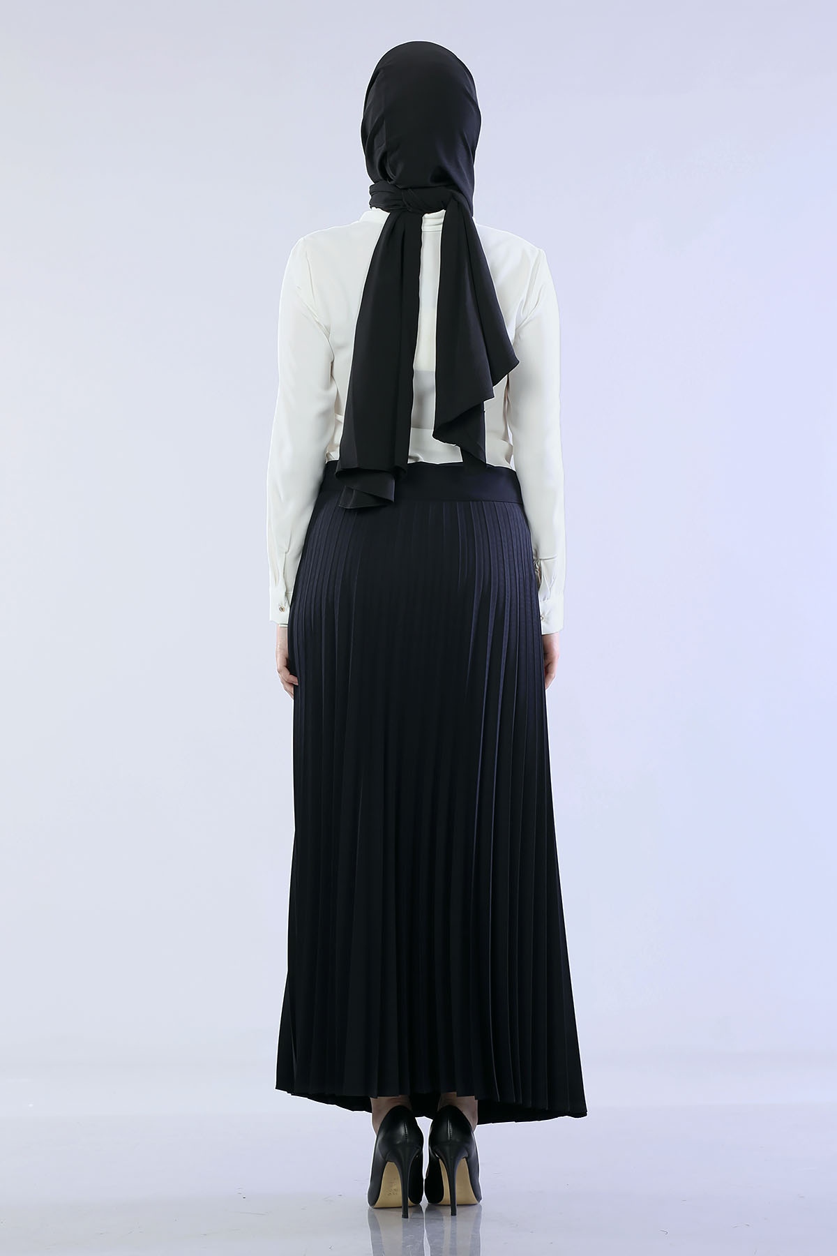 3322 Etek 38-48 Plise - Lacivert - 3