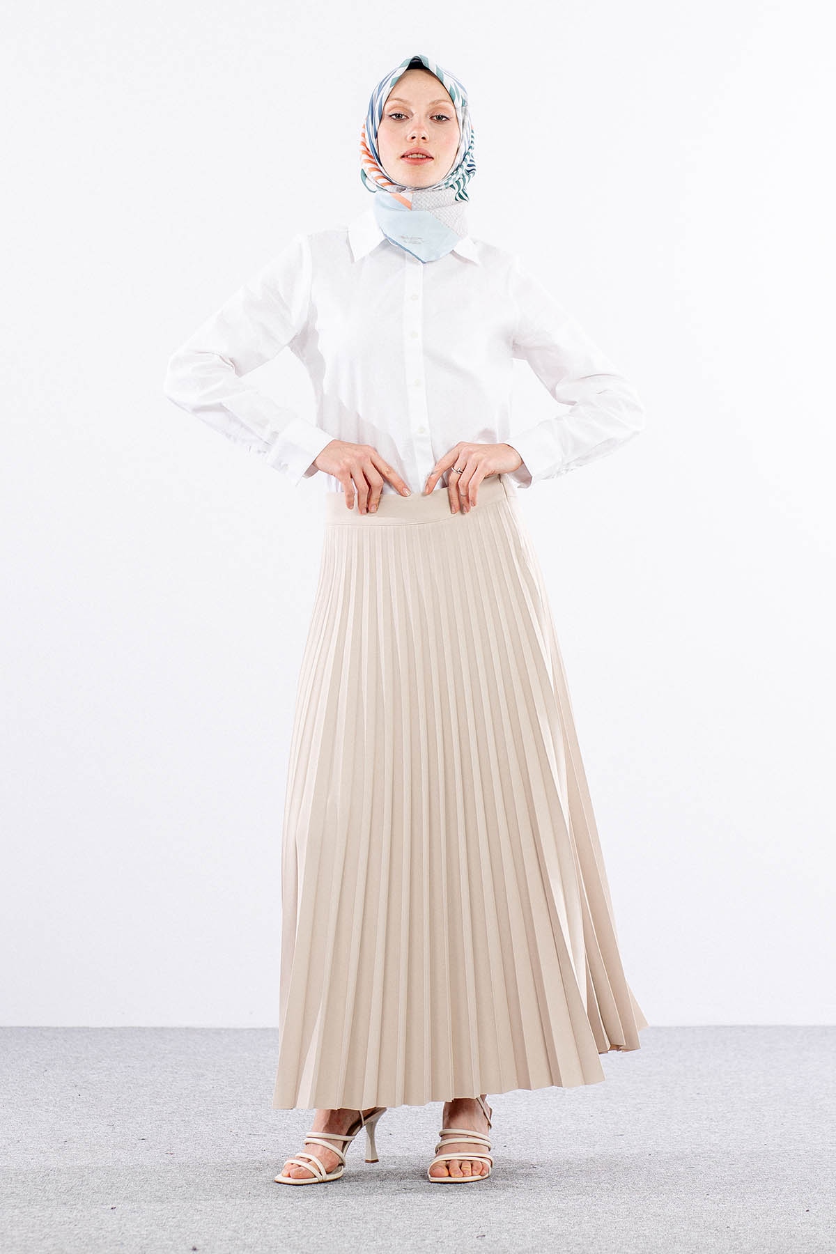 3322 Plise Etek 40-48 - Bej - 1