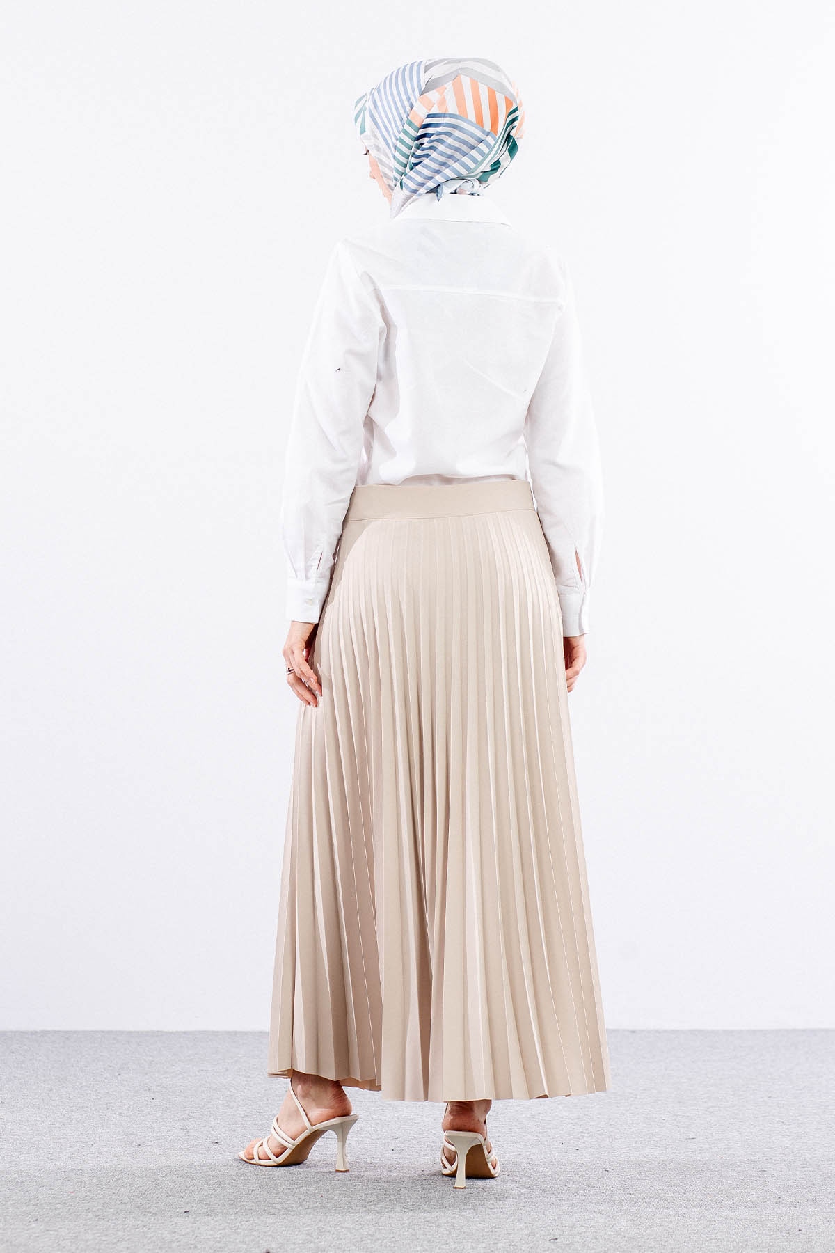 3322 Plise Etek 40-48 - Bej - 5