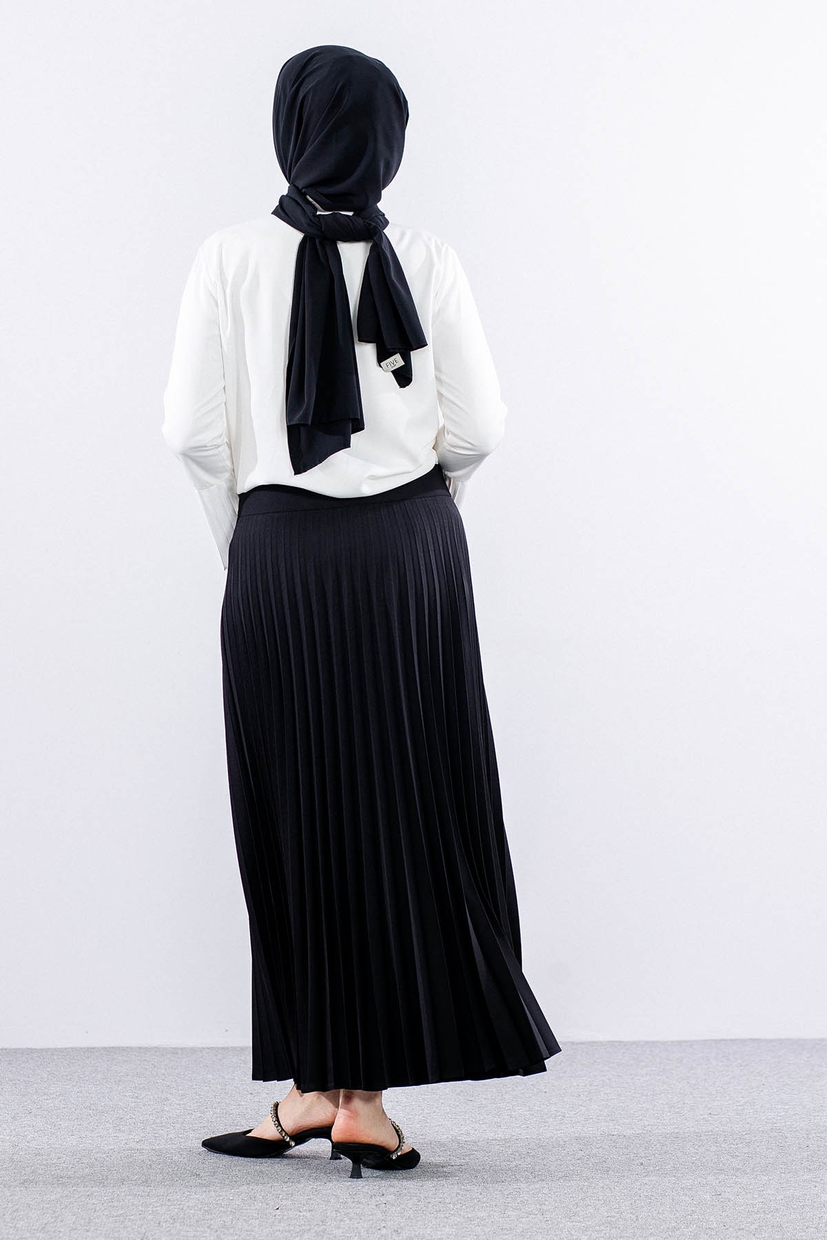 3322 Plise Etek 40-48 - Siyah - 4