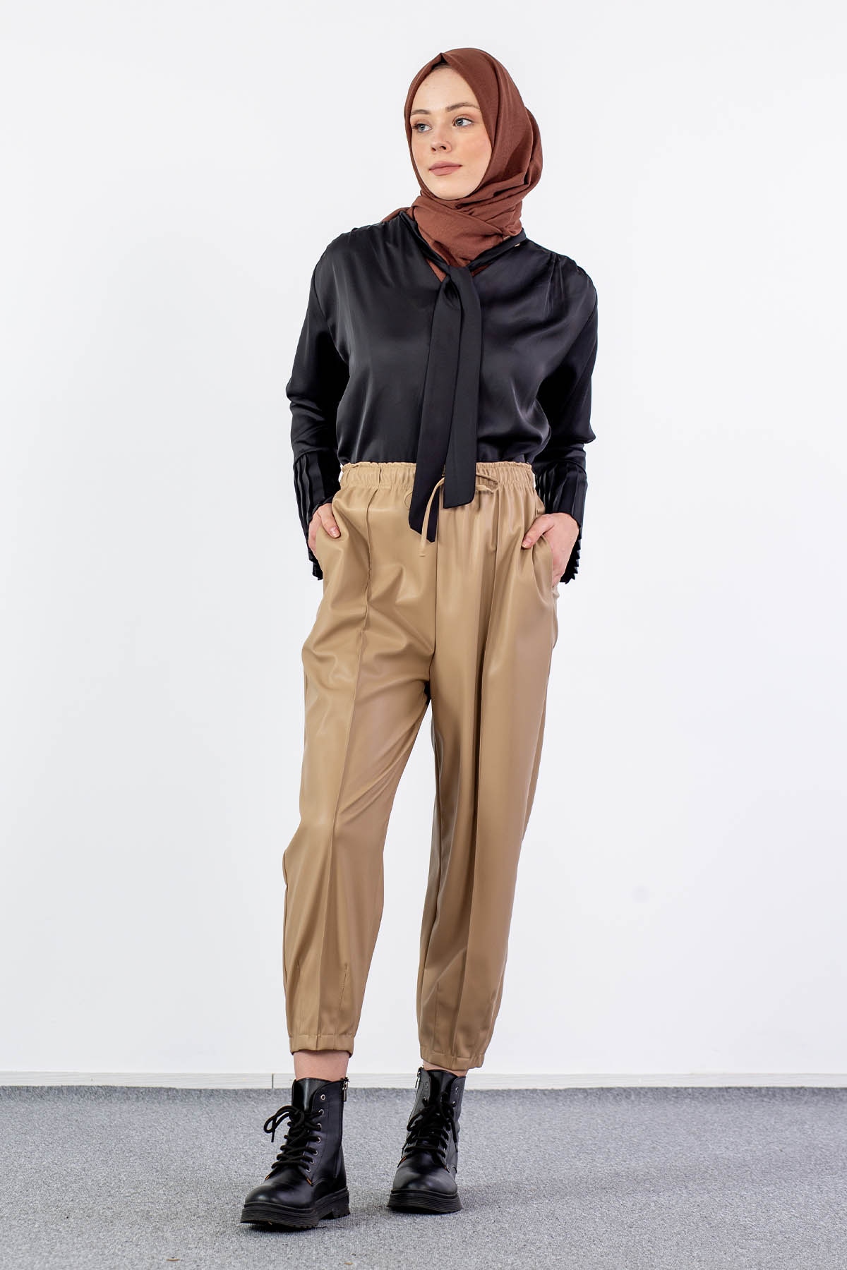 33313 Deri Pantolon S-m-l - Toprak - 2