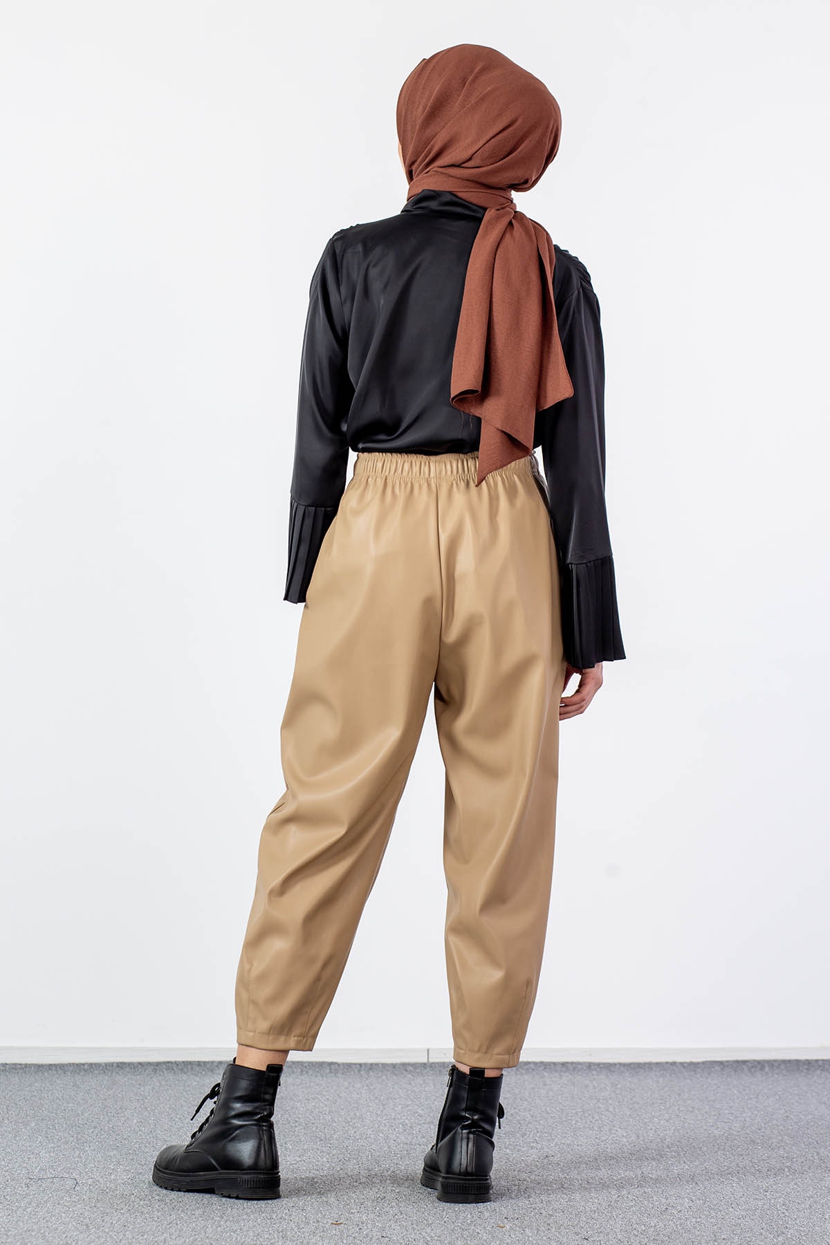 33313 Deri Pantolon S-m-l - Toprak - 4