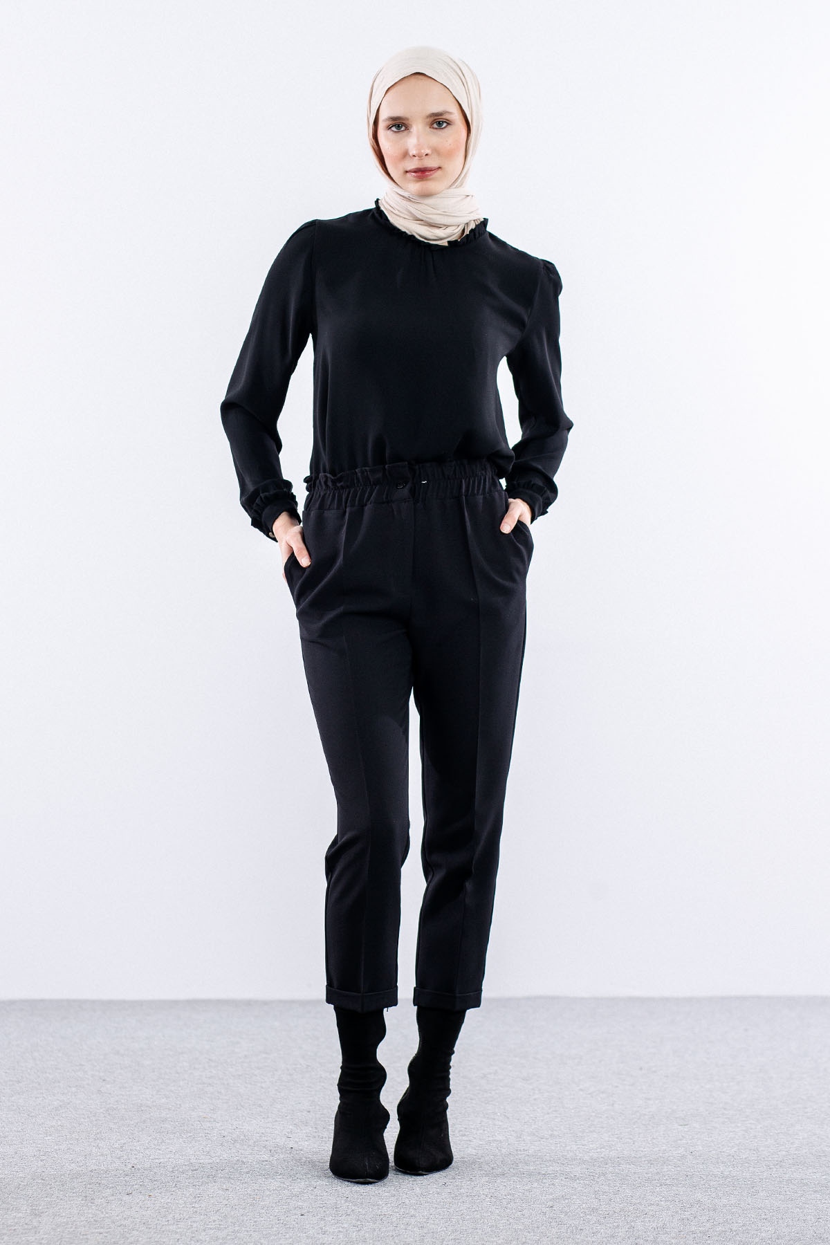 3335 Pantolon 38-48 Lstk - Siyah - 1