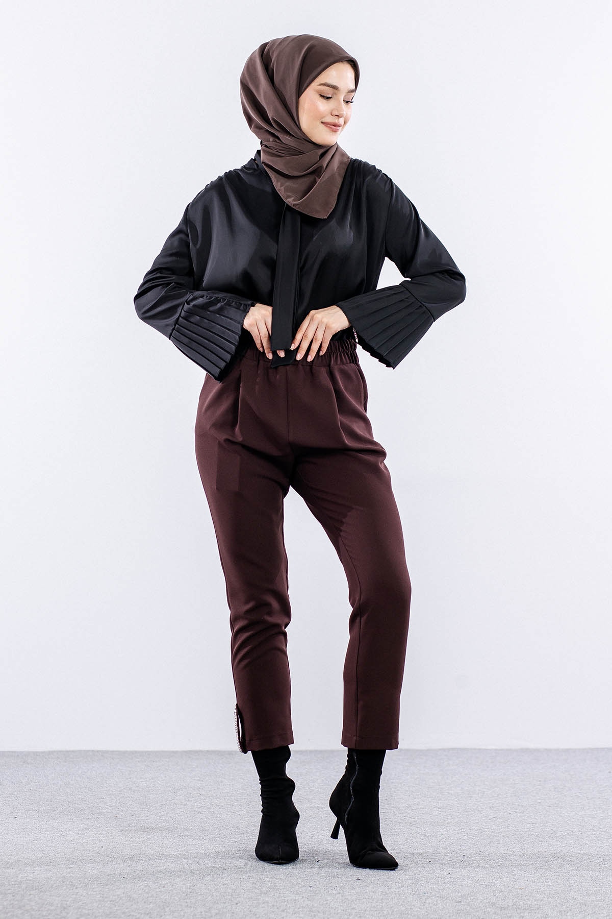 3336 şik Pantolon 38-48 - Kahve - 1