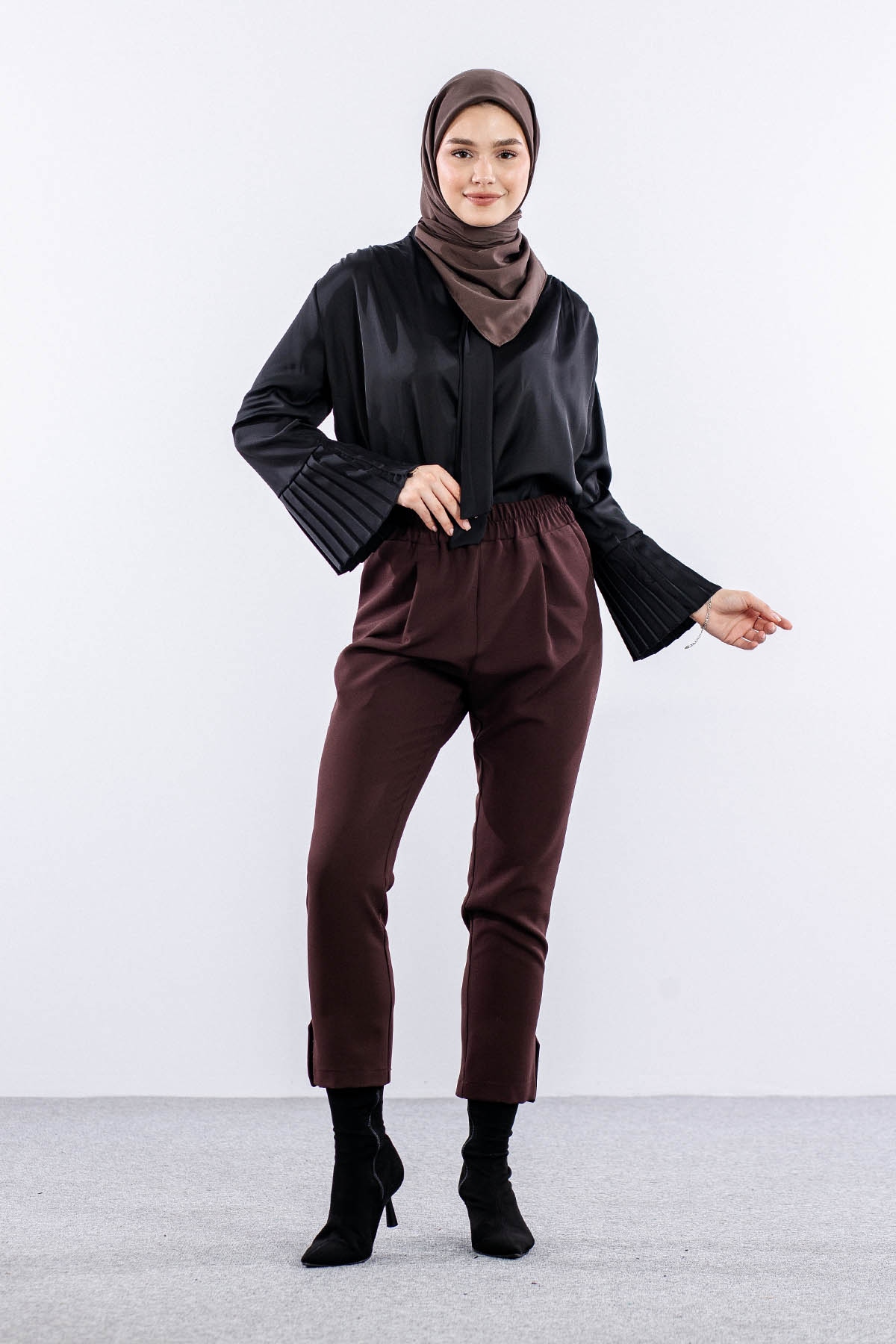 3336 şik Pantolon 38-48 - Kahve - 2