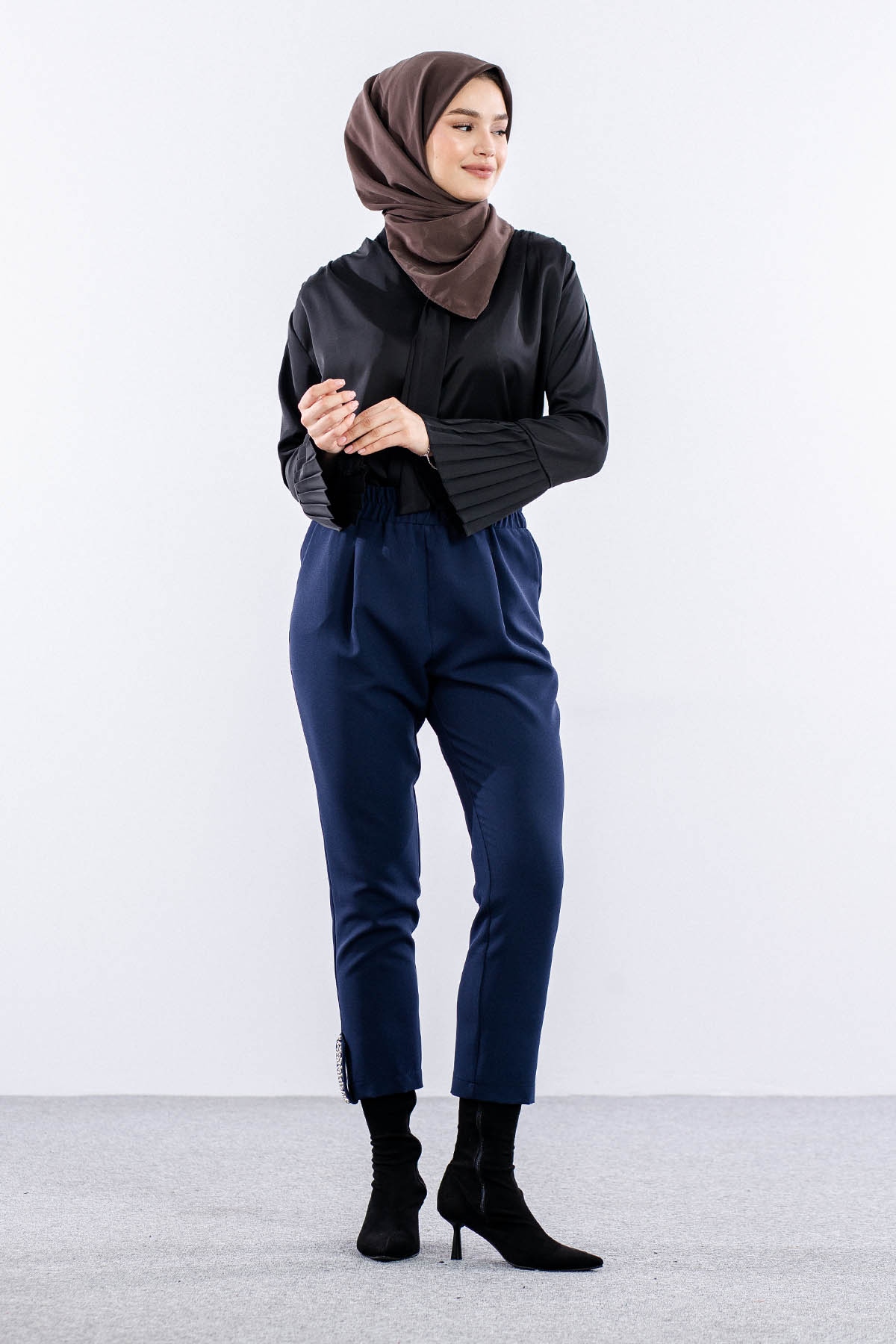 3336 şik Pantolon 38-48 - Lacivert - 1