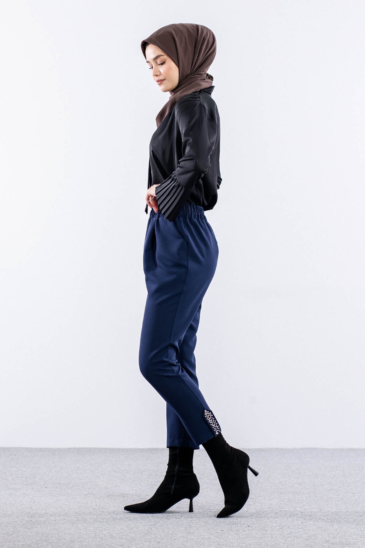 3336 şik Pantolon 38-48 - Lacivert - 3