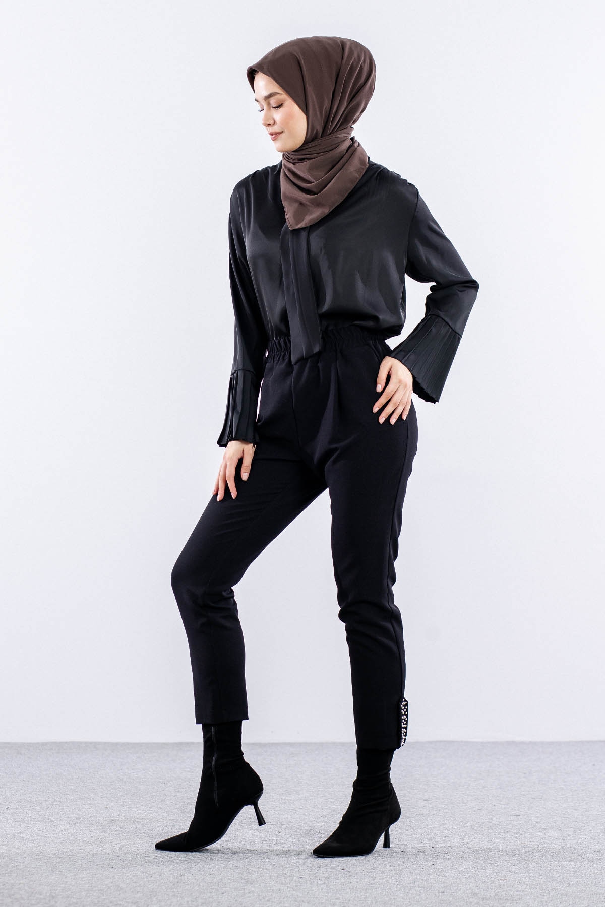 3336 şik Pantolon 38-48 - Siyah - 3