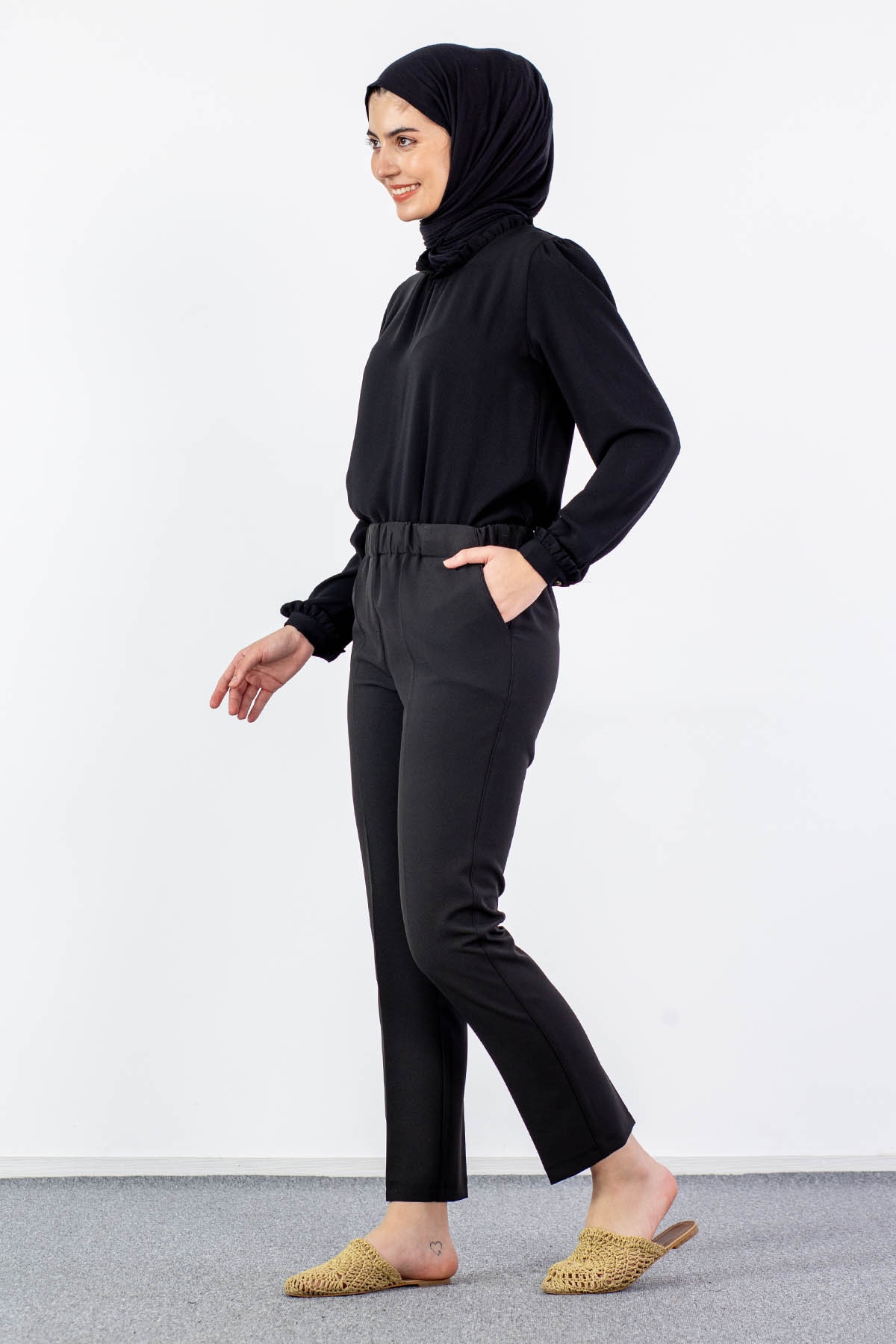 3339 Pantolon 40-50 - Siyah - - 2