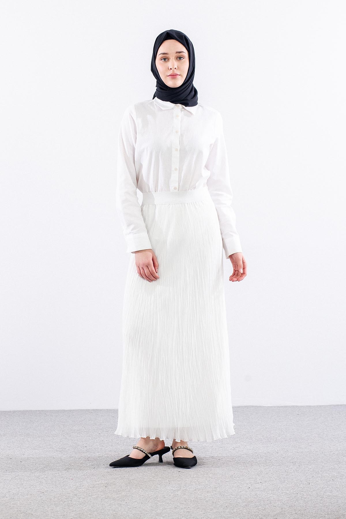 3342 Etek 1-2-3 Sifon Kumas - Beyaz - 1