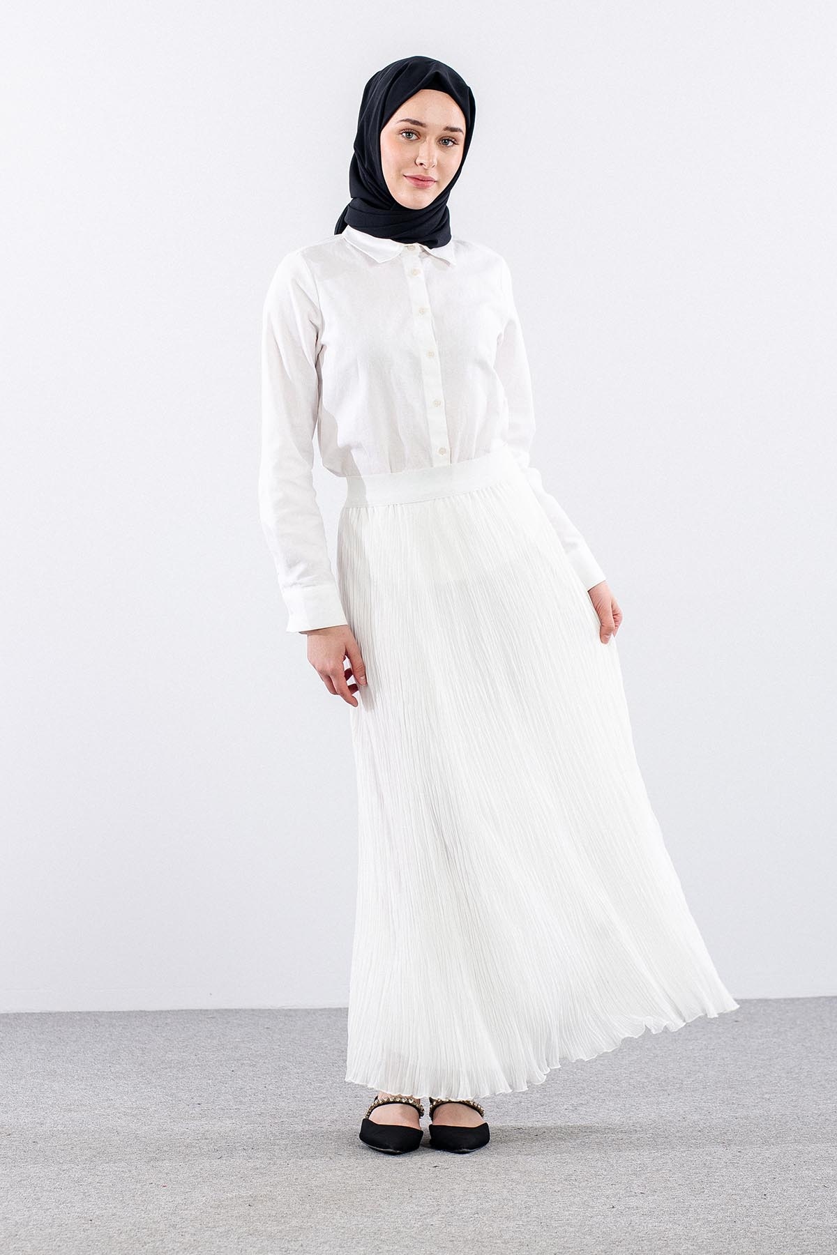 3342 Etek 1-2-3 Sifon Kumas - Beyaz - 3