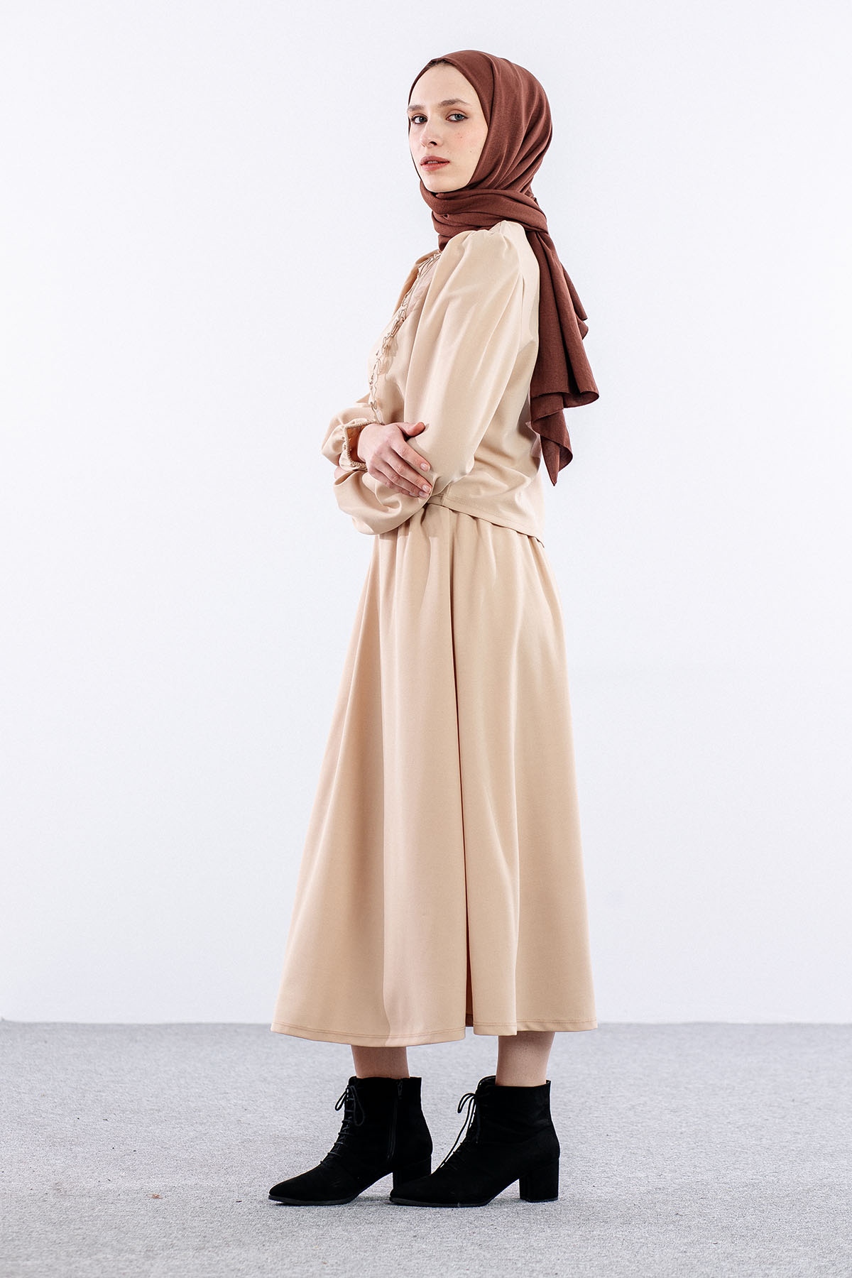 33436 E.takim S-m-l Gul - Bej - 4