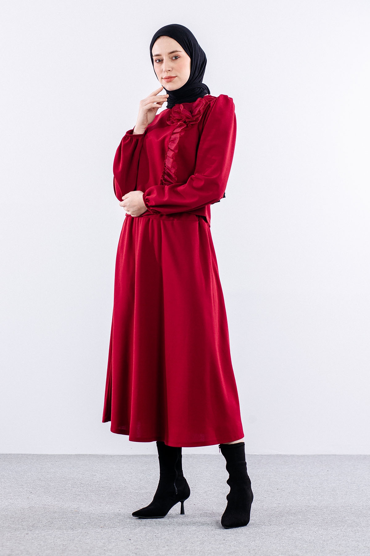 33436 E.takim S-m-l Gul - Bordo - 4