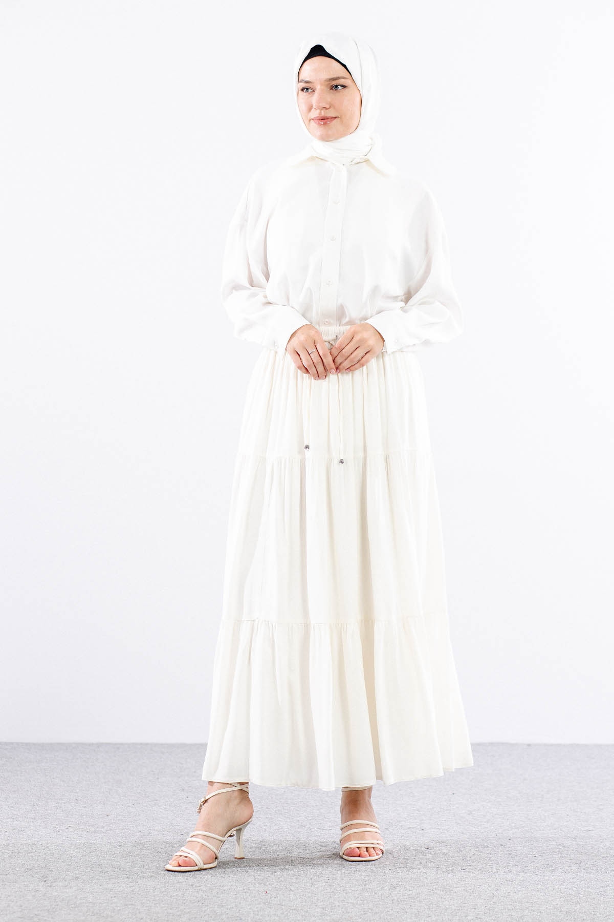 3344 Etek 1-2-3 Katli Spor - Beyaz - 1