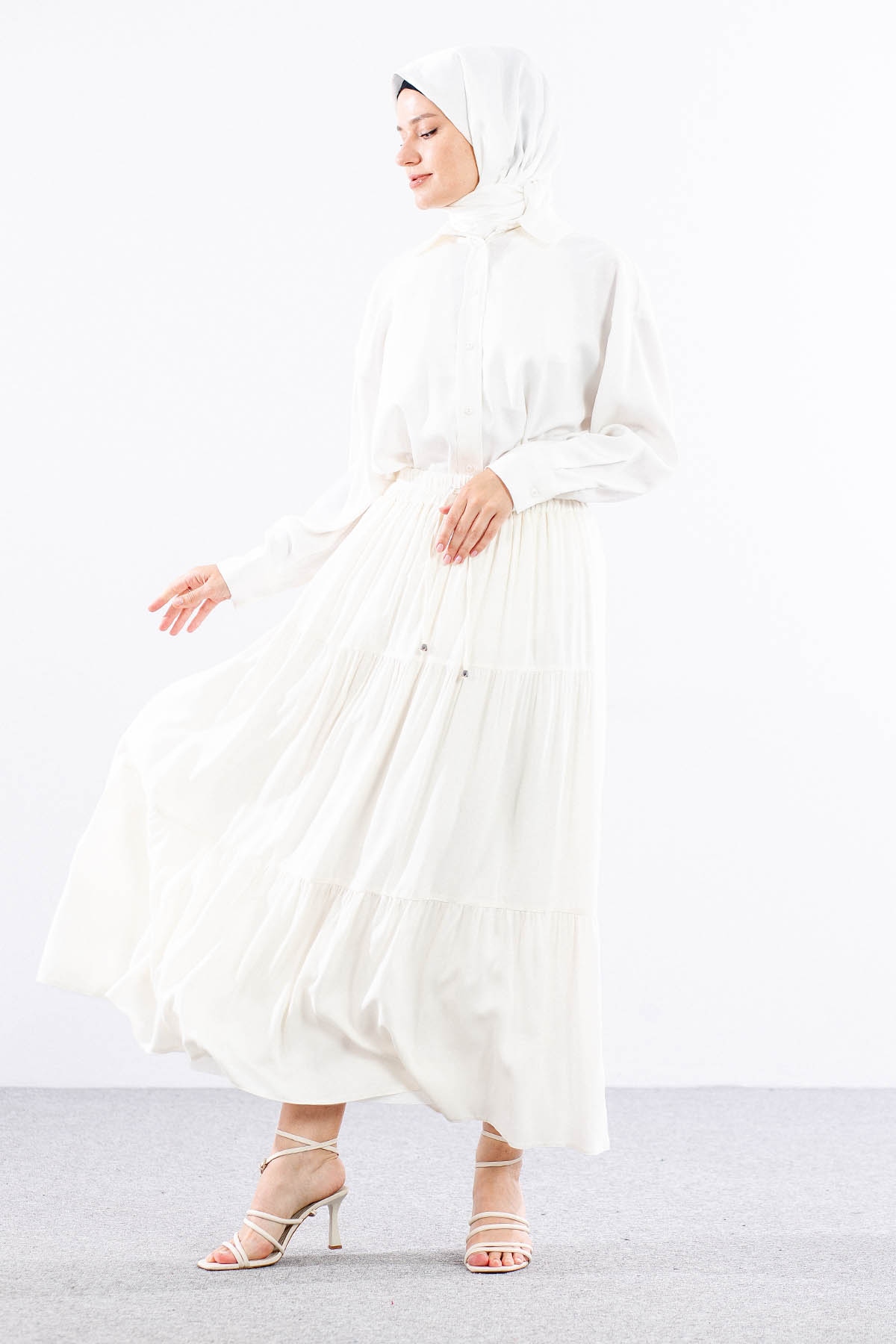 3344 Etek 1-2-3 Katli Spor - Beyaz - 2