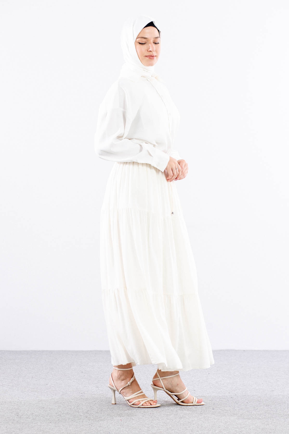 3344 Etek 1-2-3 Katli Spor - Beyaz - 4