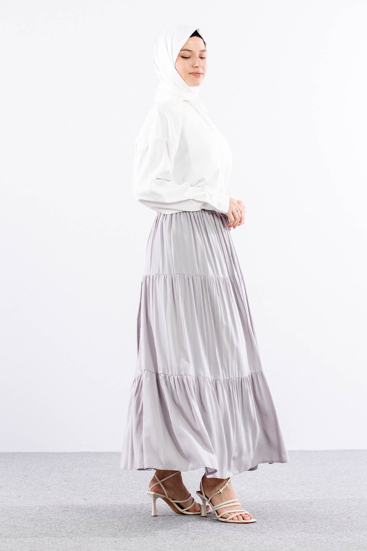 3344 Etek 1-2-3 Katli Spor - Gri - 3