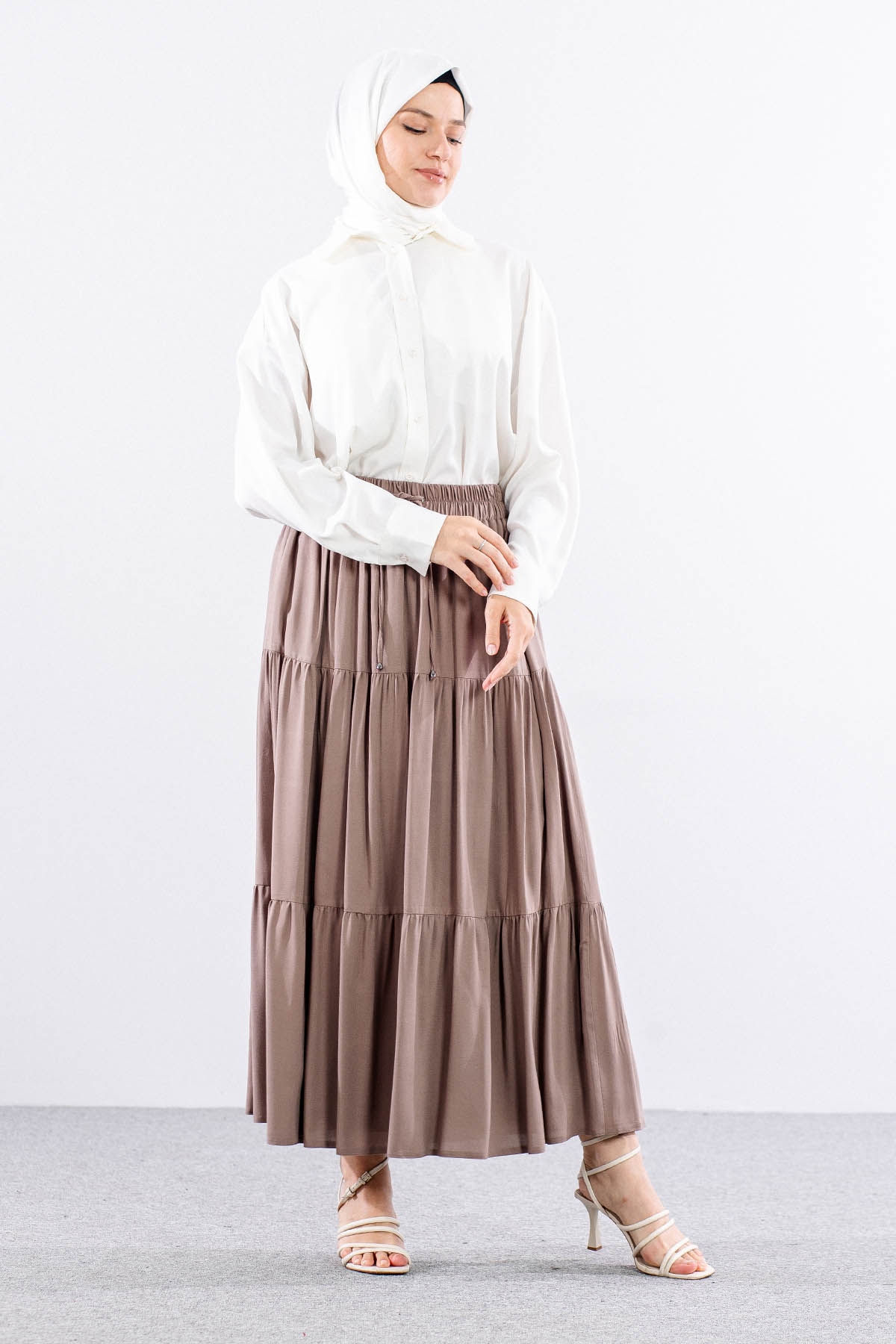 3344 Etek 1-2-3 Katli Spor - Kahve - 3