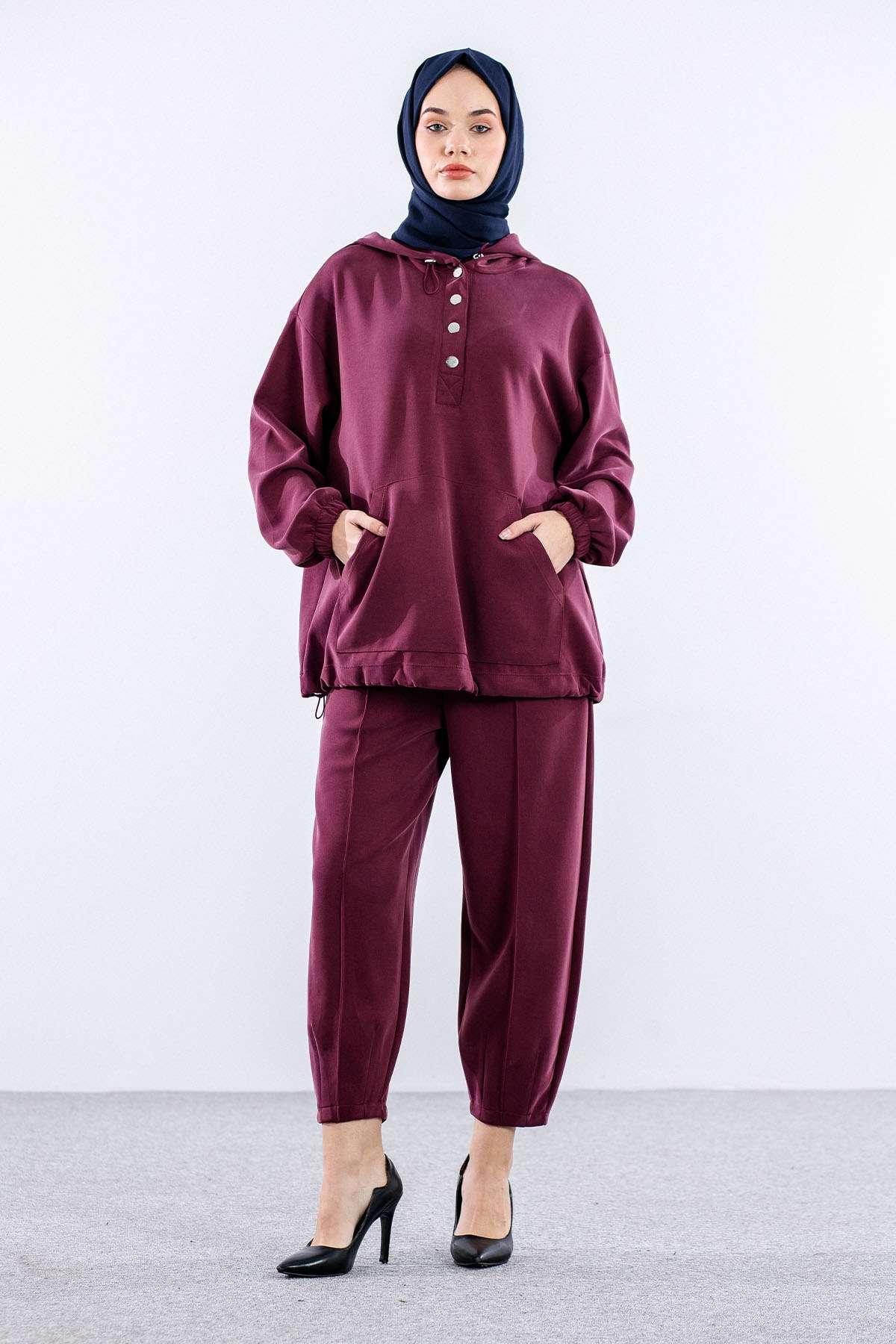 33480 Eşofman Takim S-m-l - Bordo - 1