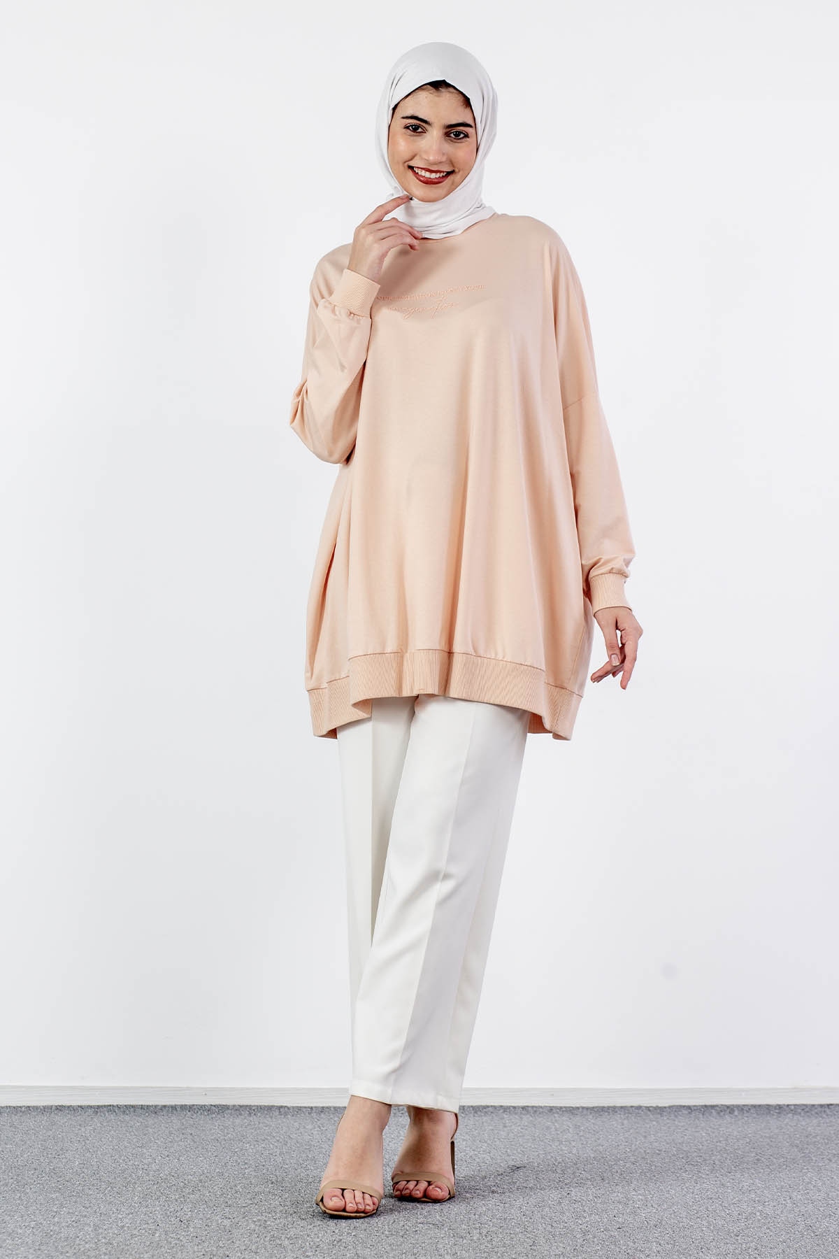 33572 Tunik Tek - Pudra - 1