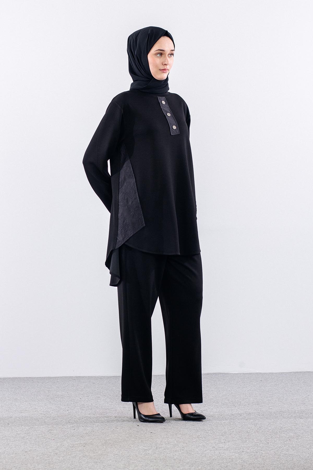 336 Takim 38-44 Parasut Garni - Siyah - 3