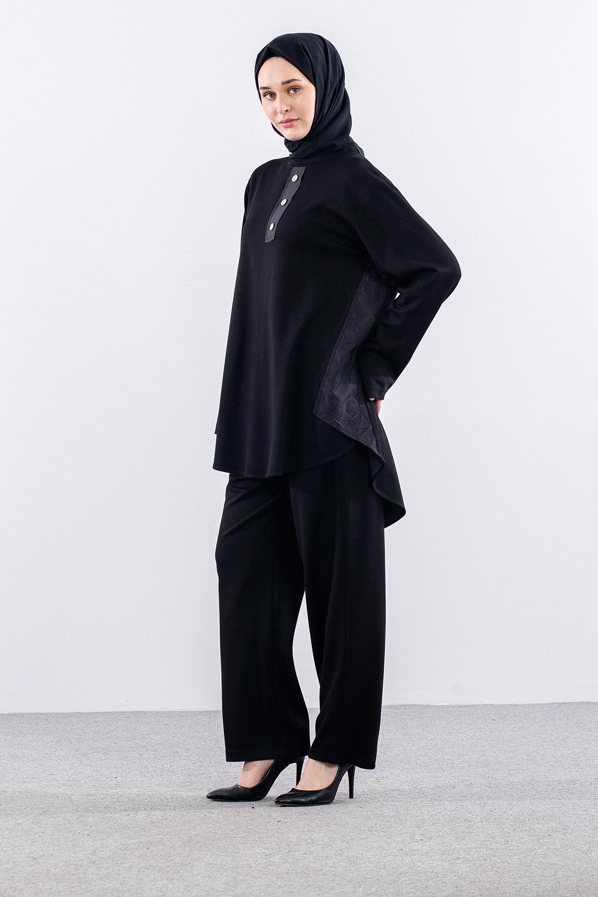 336 Takim 38-44 Parasut Garni - Siyah - 4