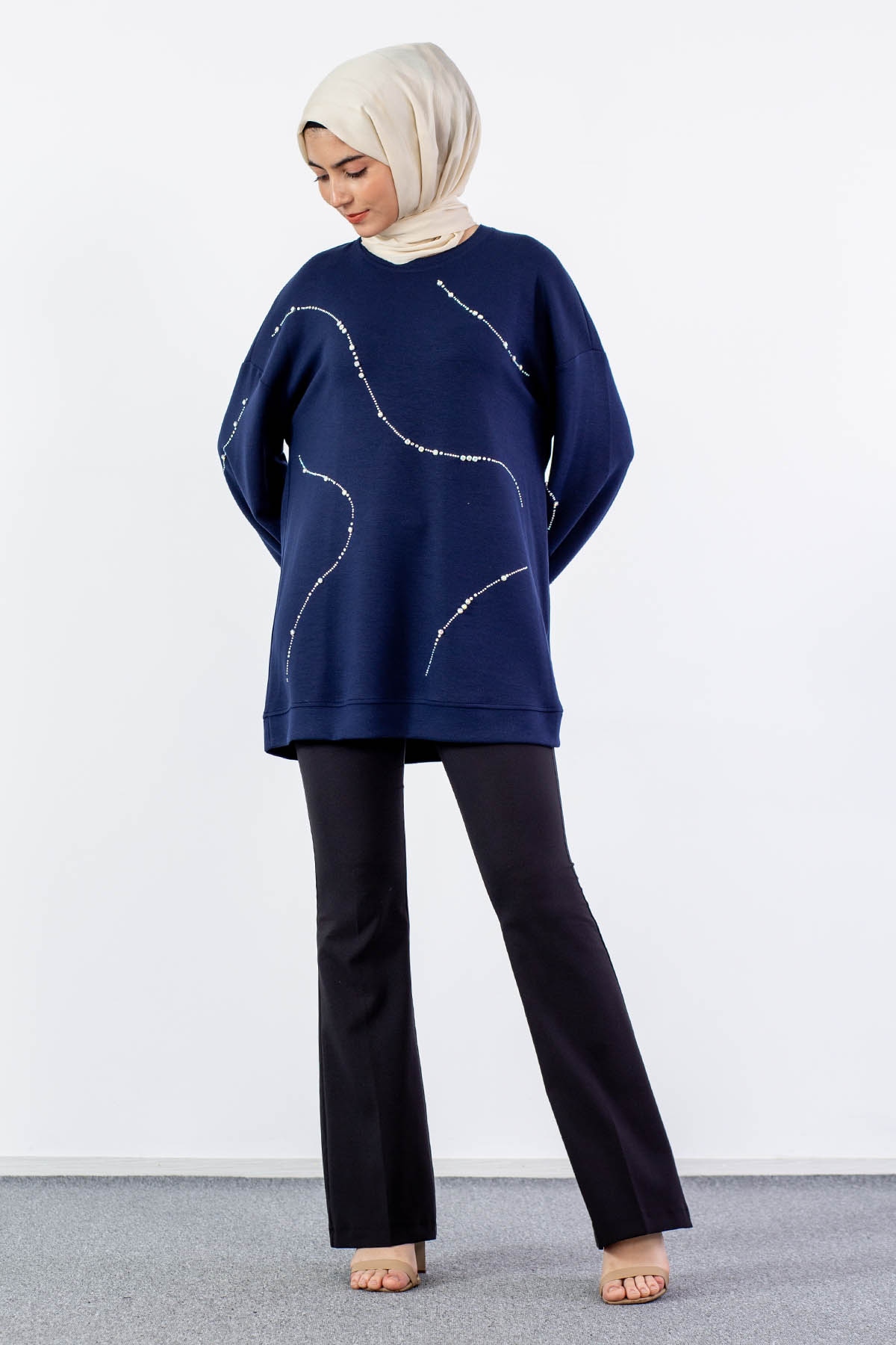 33607 Sw Tunik Tek - Lacivert - 1