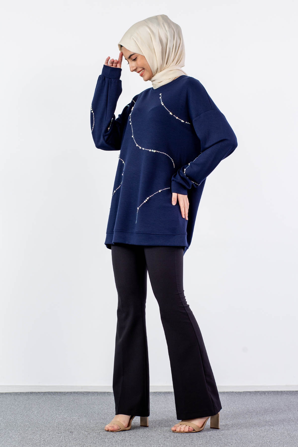 33607 Sw Tunik Tek - Lacivert - 2