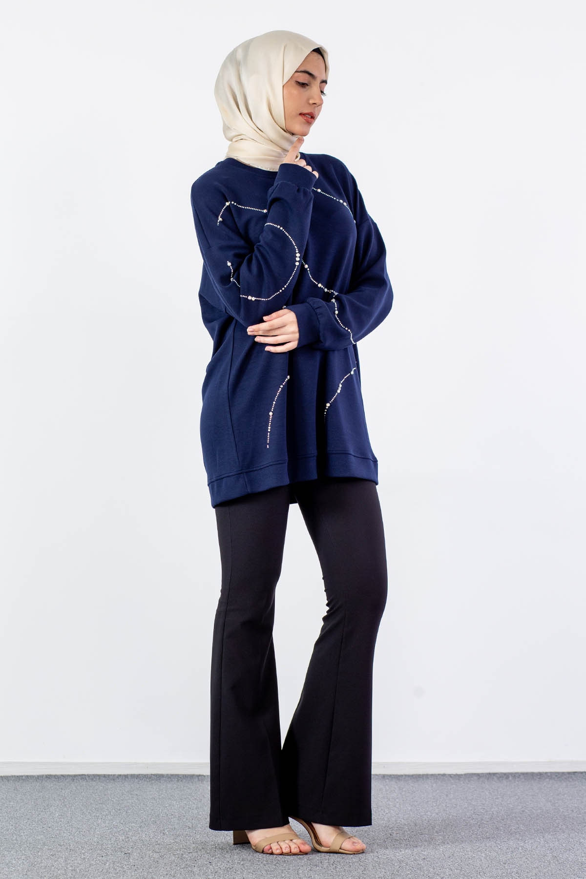 33607 Sw Tunik Tek - Lacivert - 3