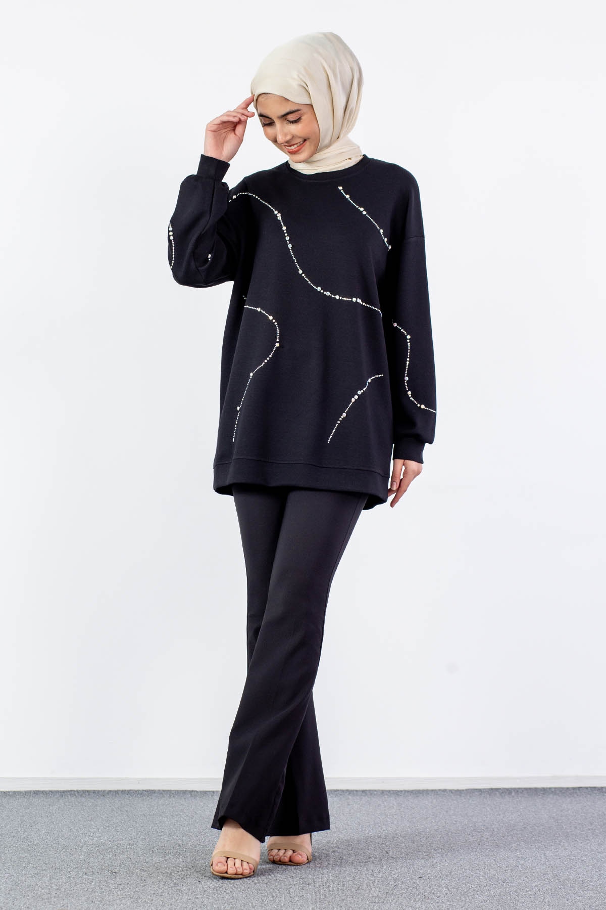 33607 Sw Tunik Tek - Siyah - 1