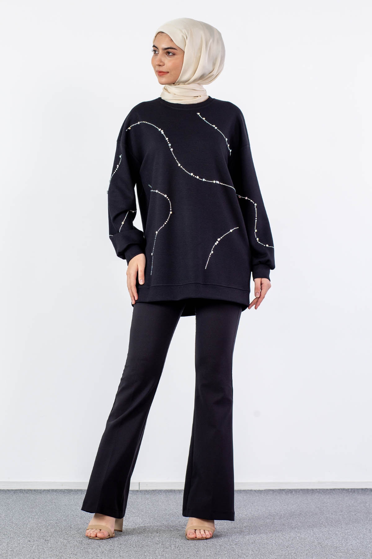 33607 Sw Tunik Tek - Siyah - 2