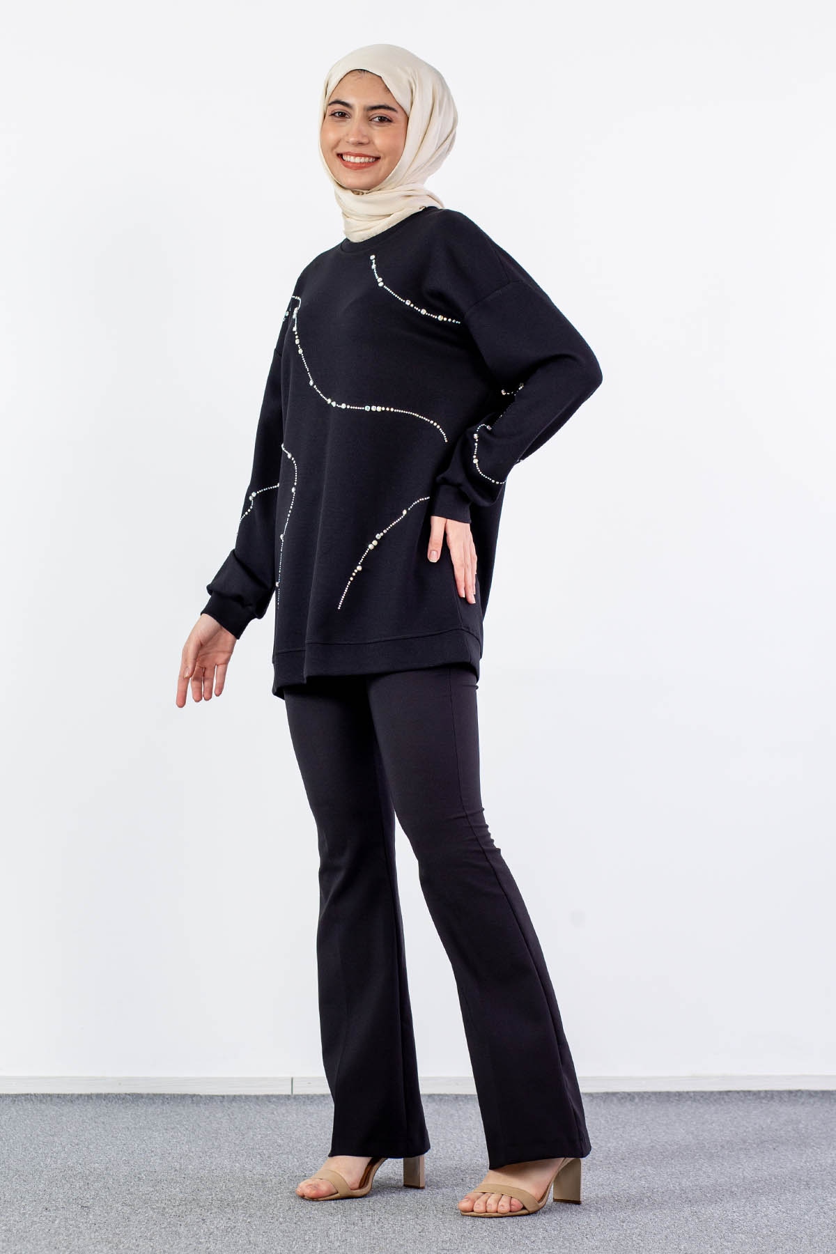 33607 Sw Tunik Tek - Siyah - 3