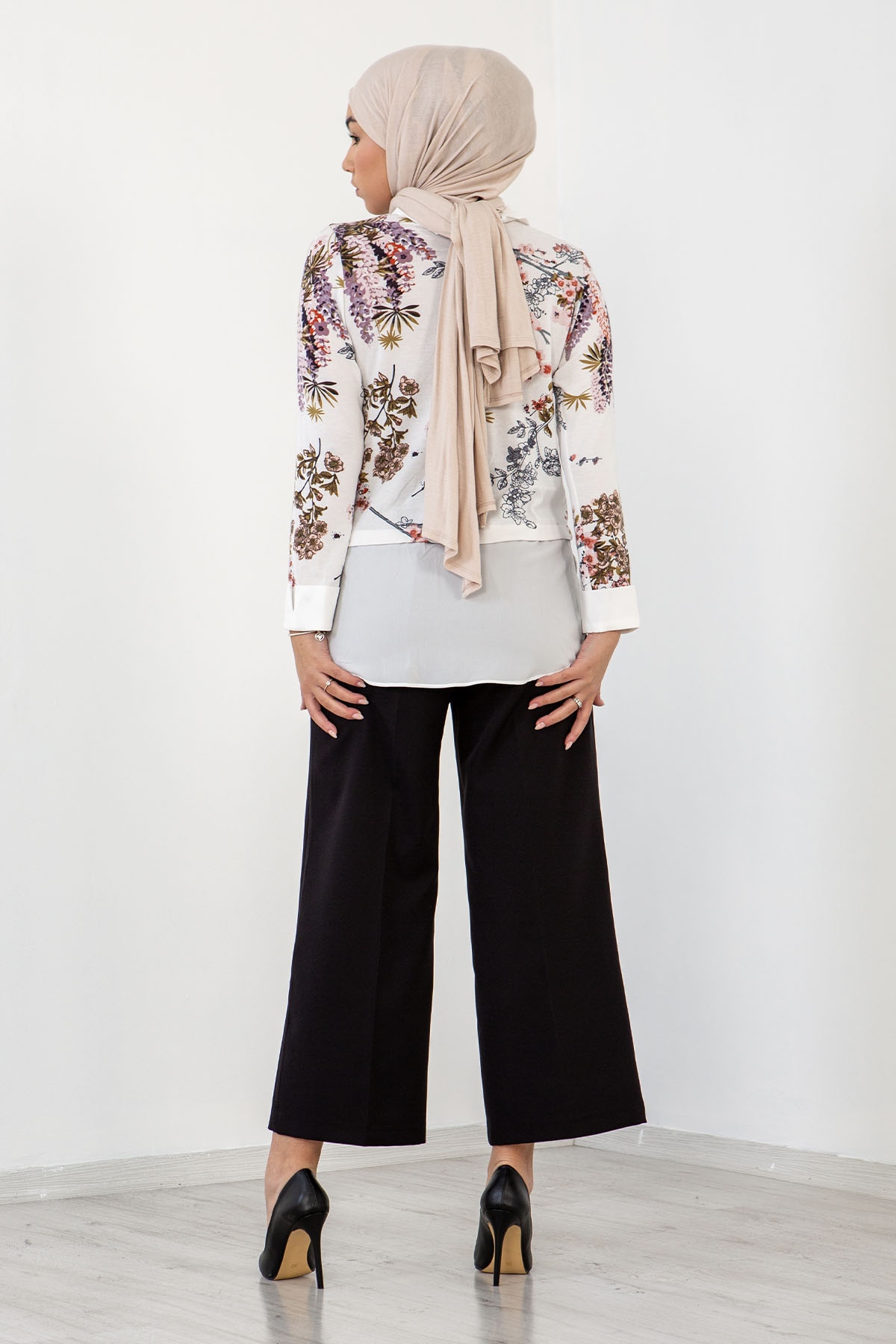 3364 Gömlekli Bluz 38-44 - Ekru - 4