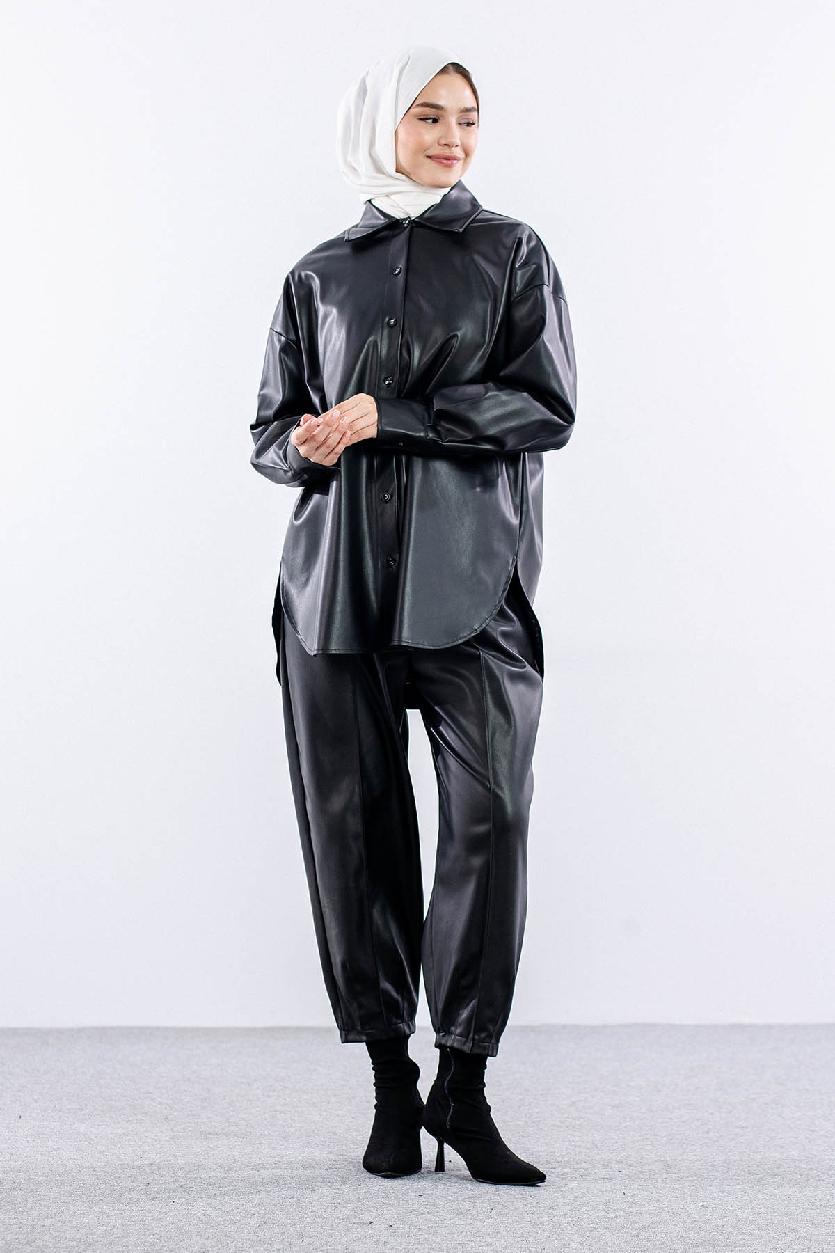 Deri Gömlek Tek - Siyah - 1