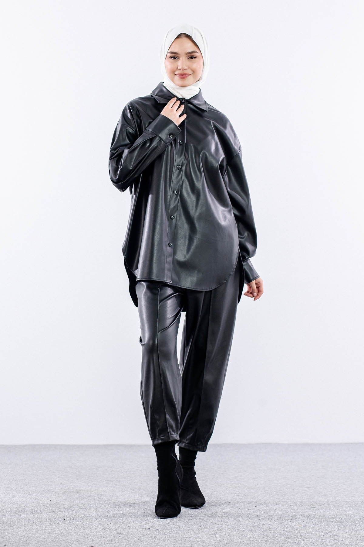 Deri Gömlek Tek - Siyah - 2