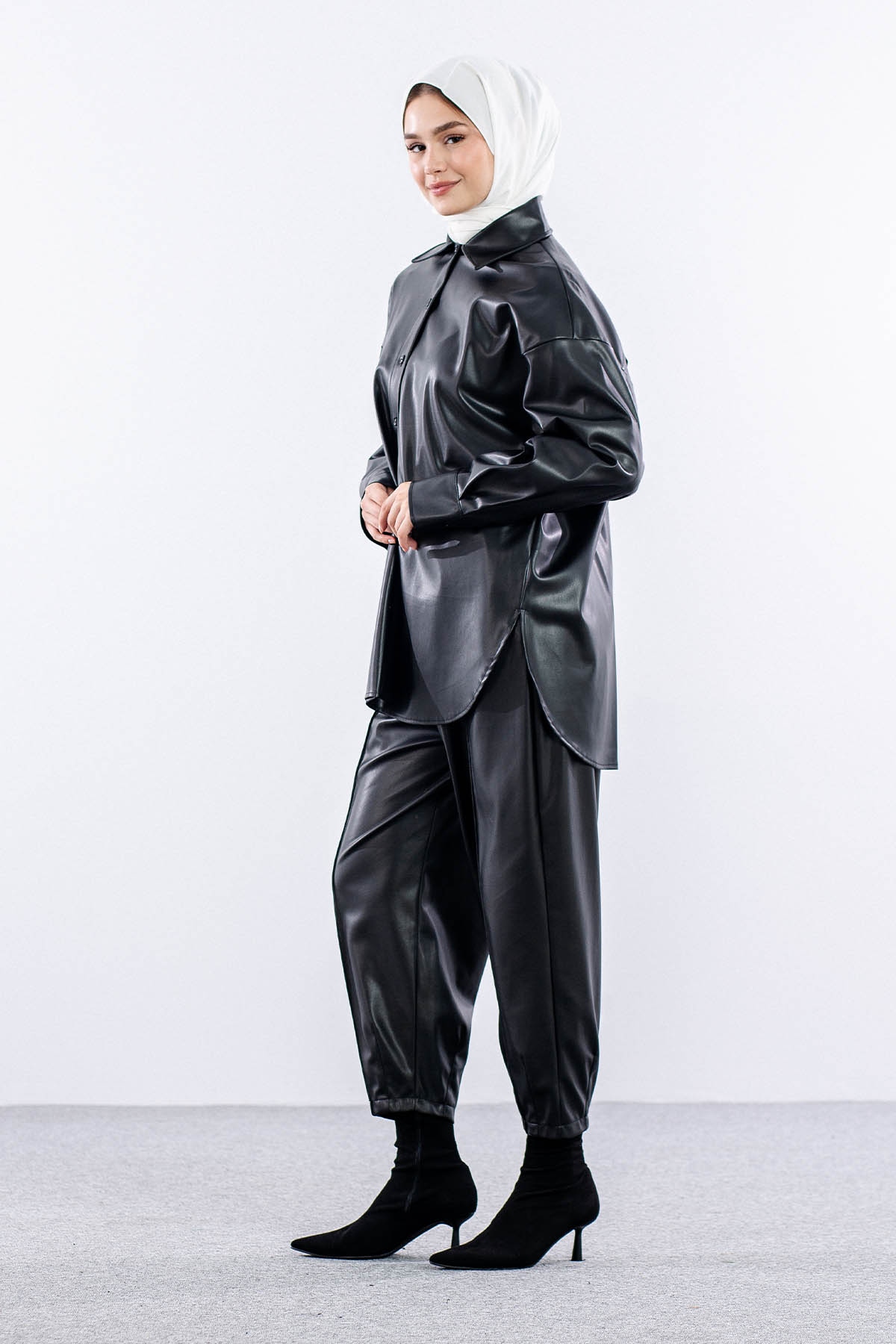 Deri Gömlek Tek - Siyah - 3