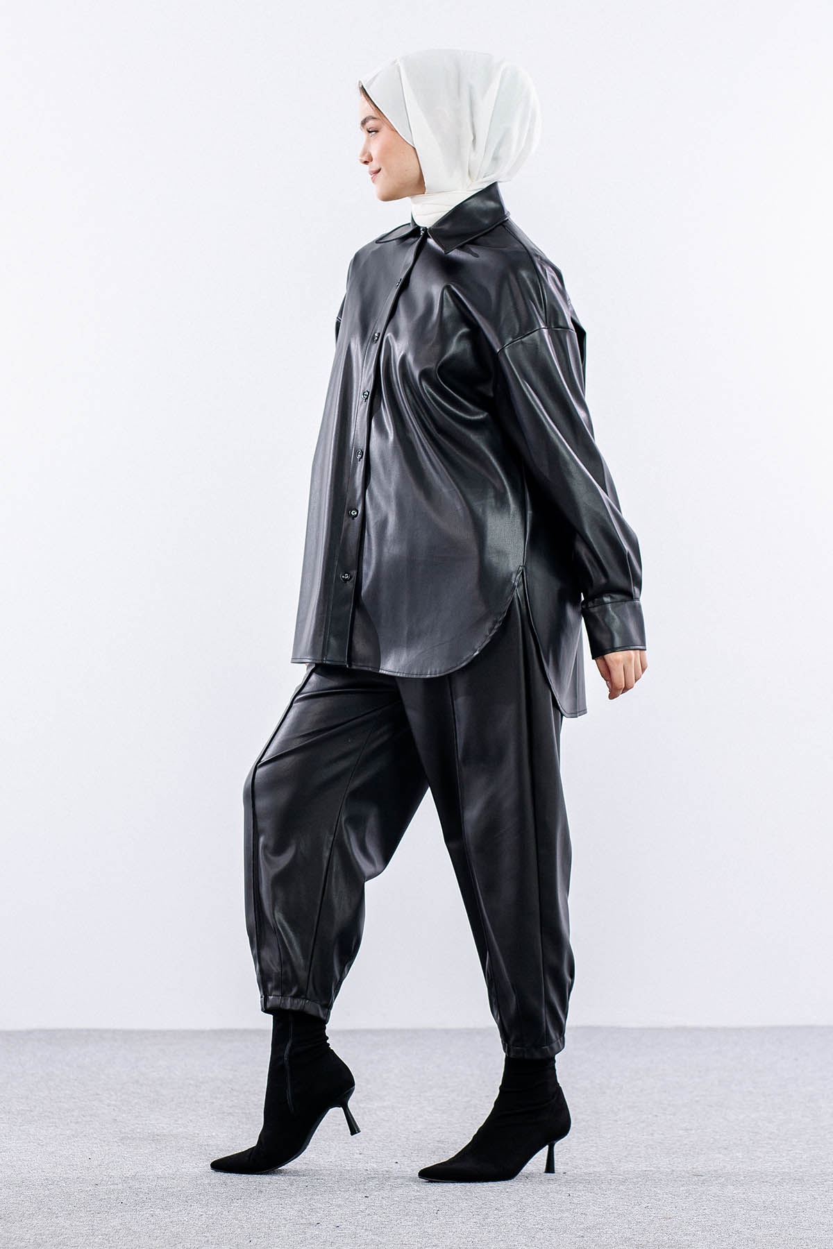 Deri Gömlek Tek - Siyah - 4