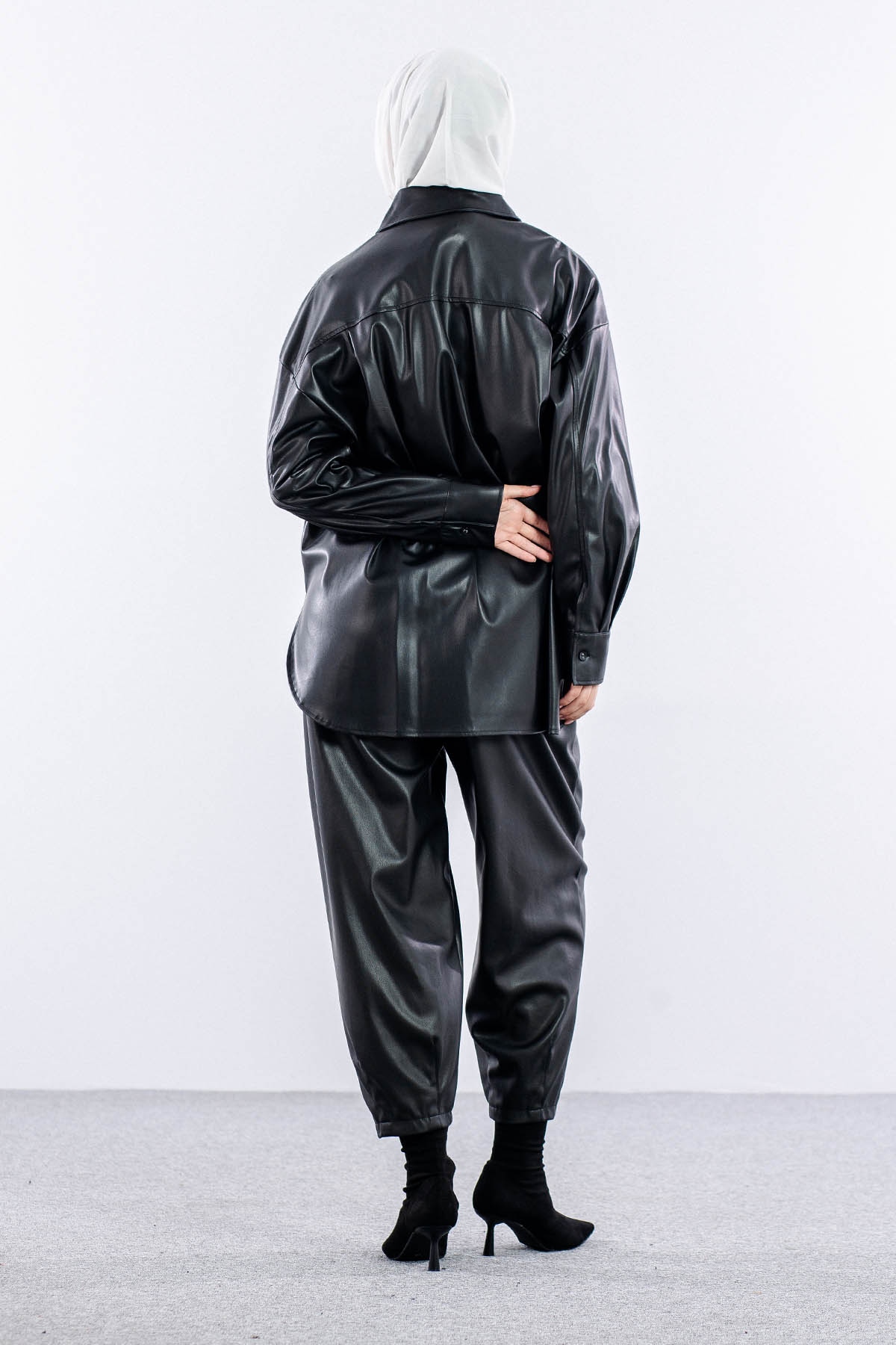 Deri Gömlek Tek - Siyah - 5