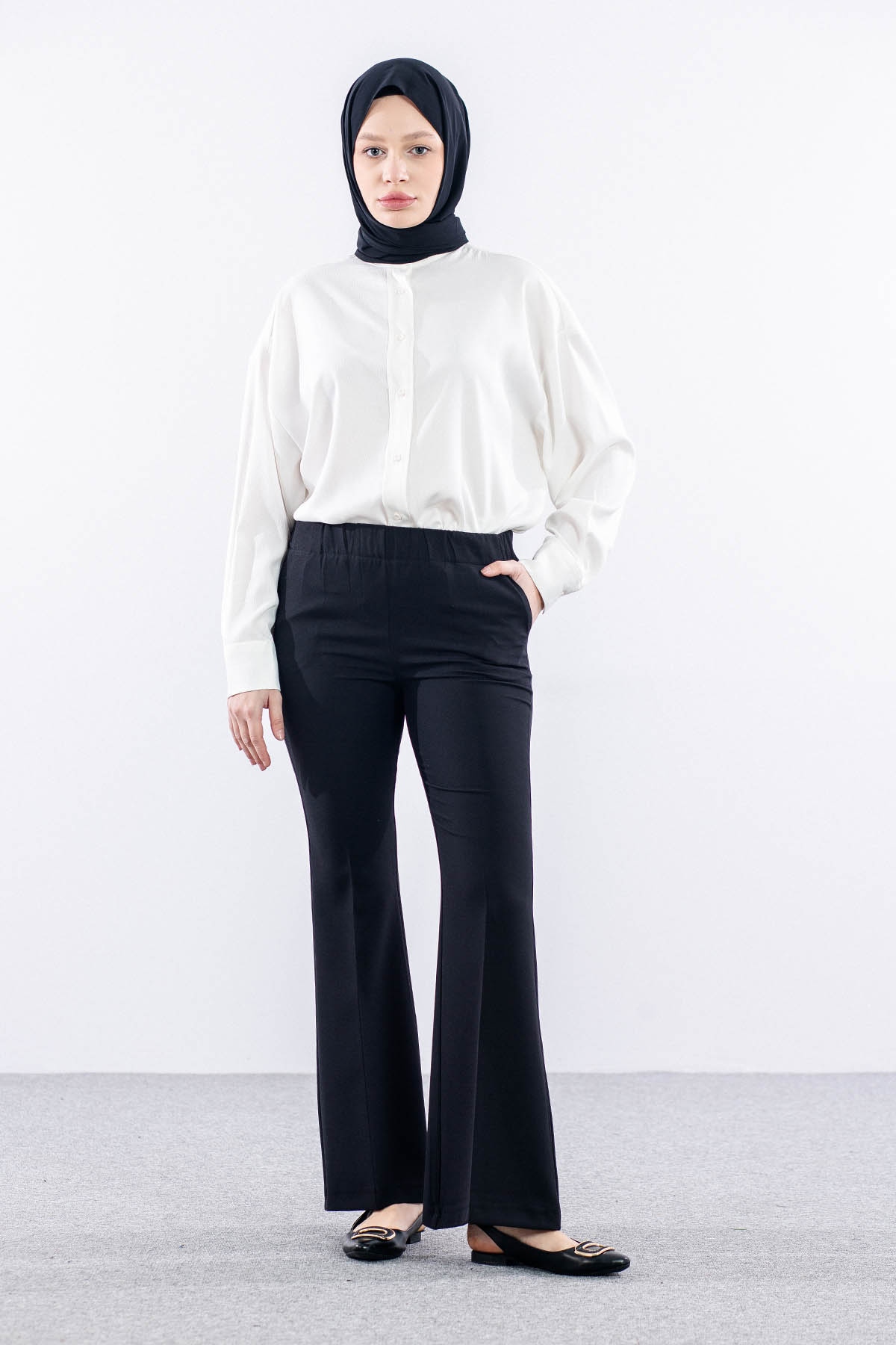 3372 Pantolon 38-48 - Siyah  - - 1