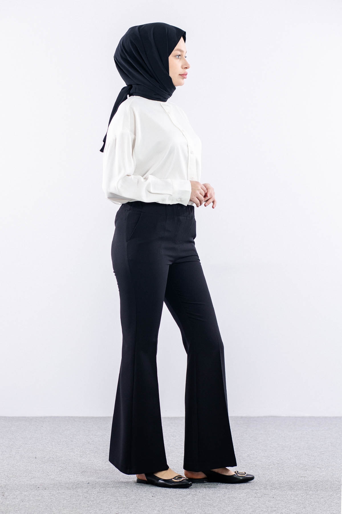 3372 Pantolon 38-48 - Siyah  - - 3