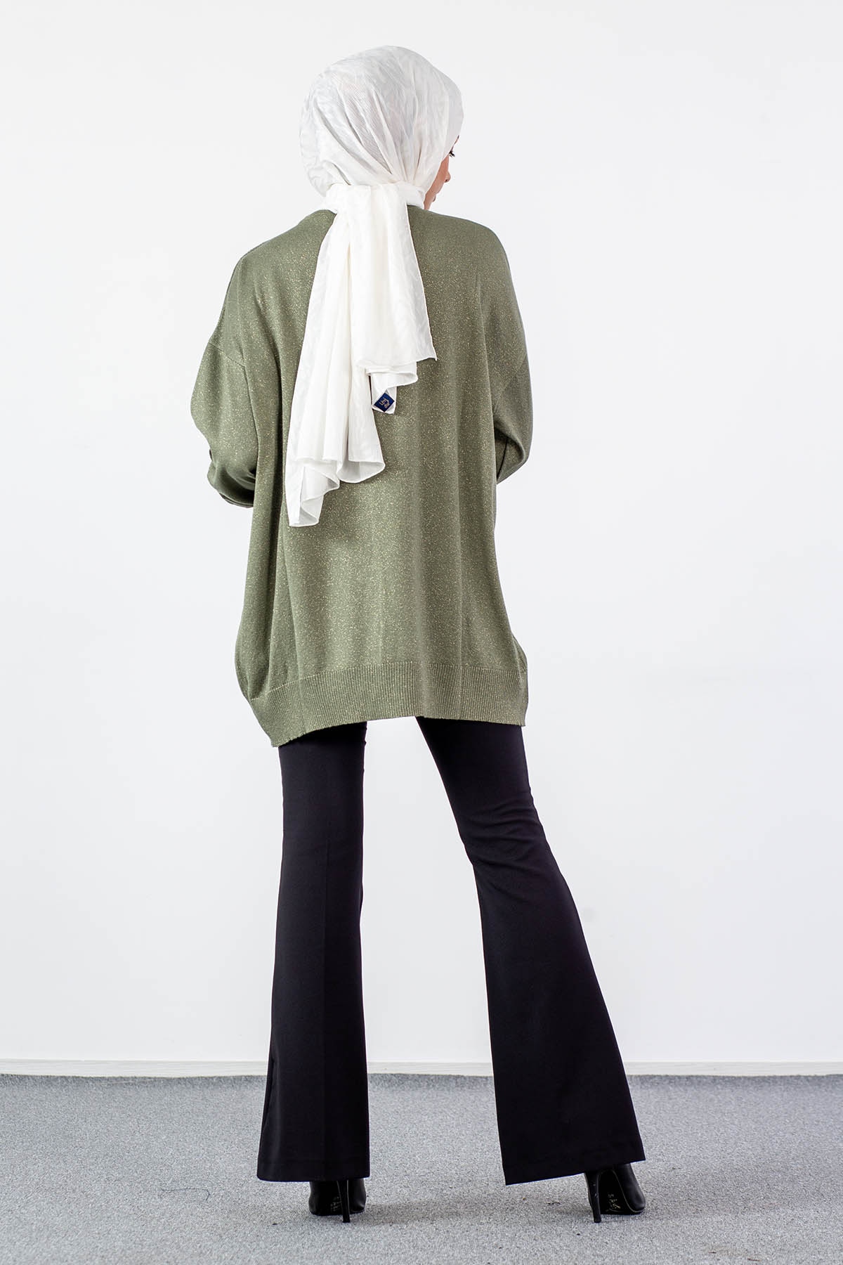 33827 Simli örme Tunik Tek - Haki - 4