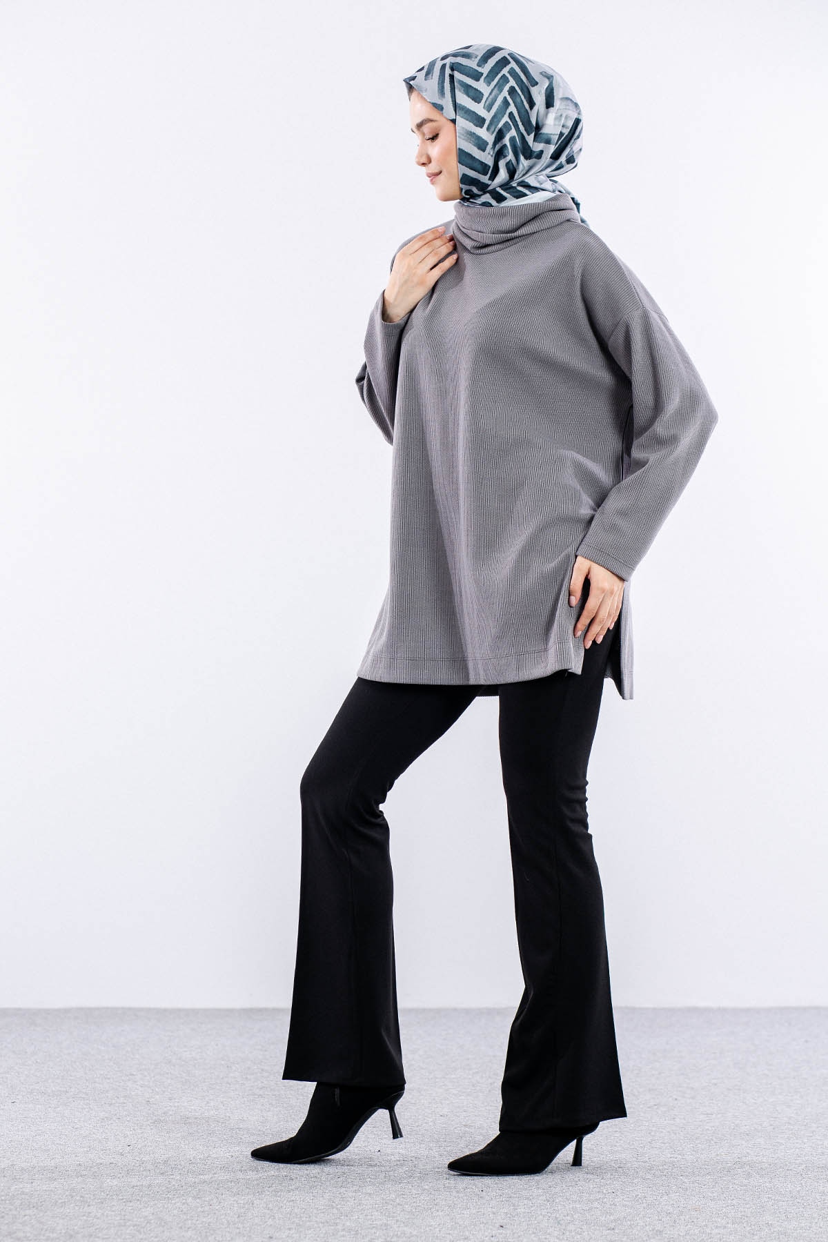 33837 Tunik Tek - Gri - 3