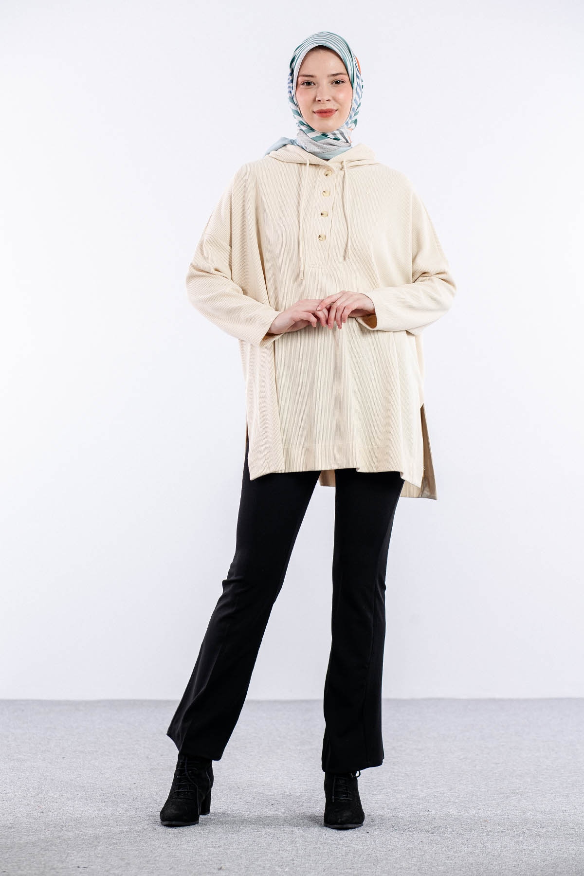 33845 Sw Tunik Tek - Bej - 1