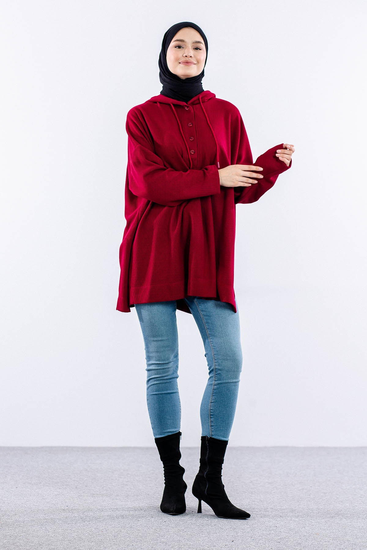 33845 Sw Tunik Tek - Bordo - 2