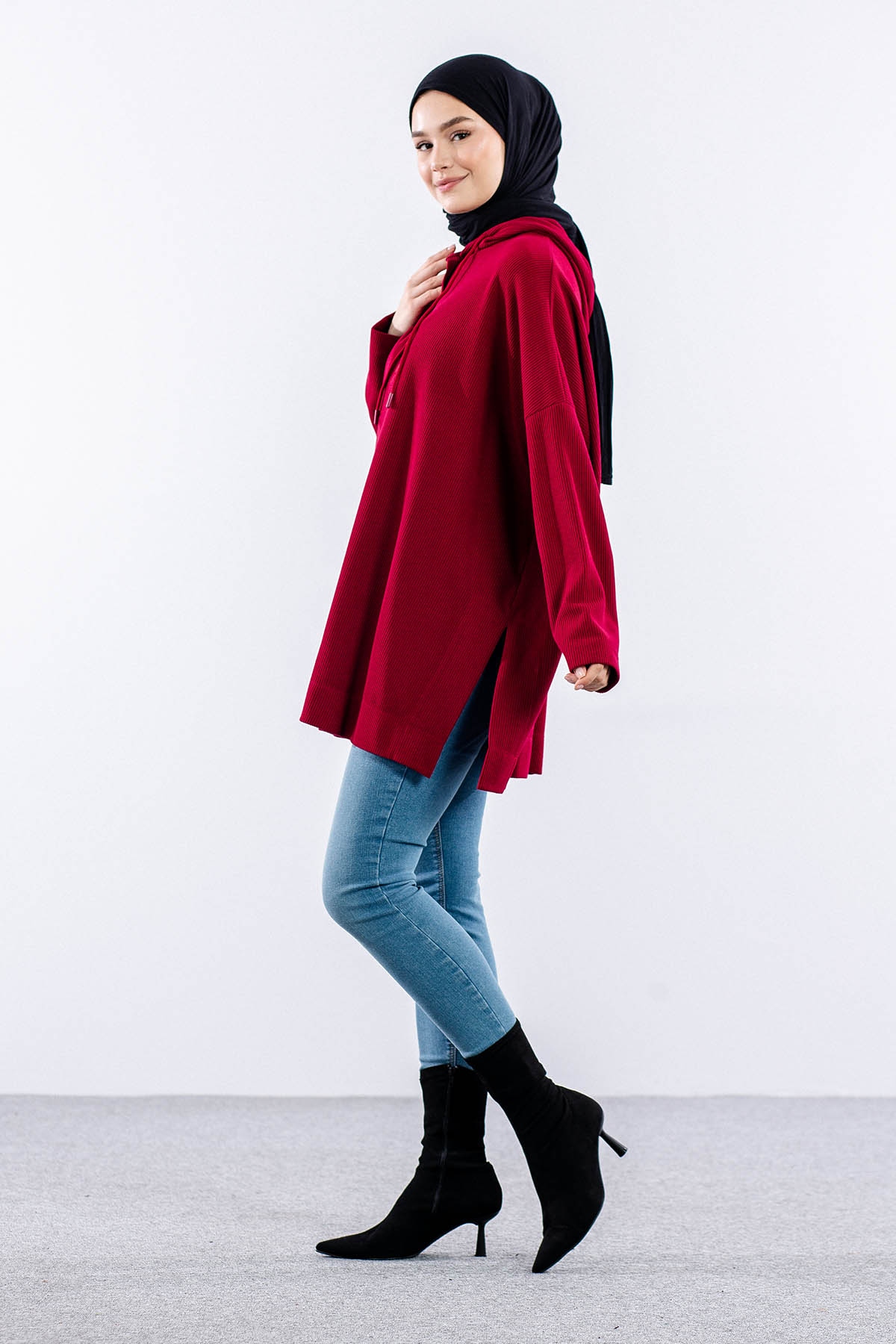 33845 Sw Tunik Tek - Bordo - 3