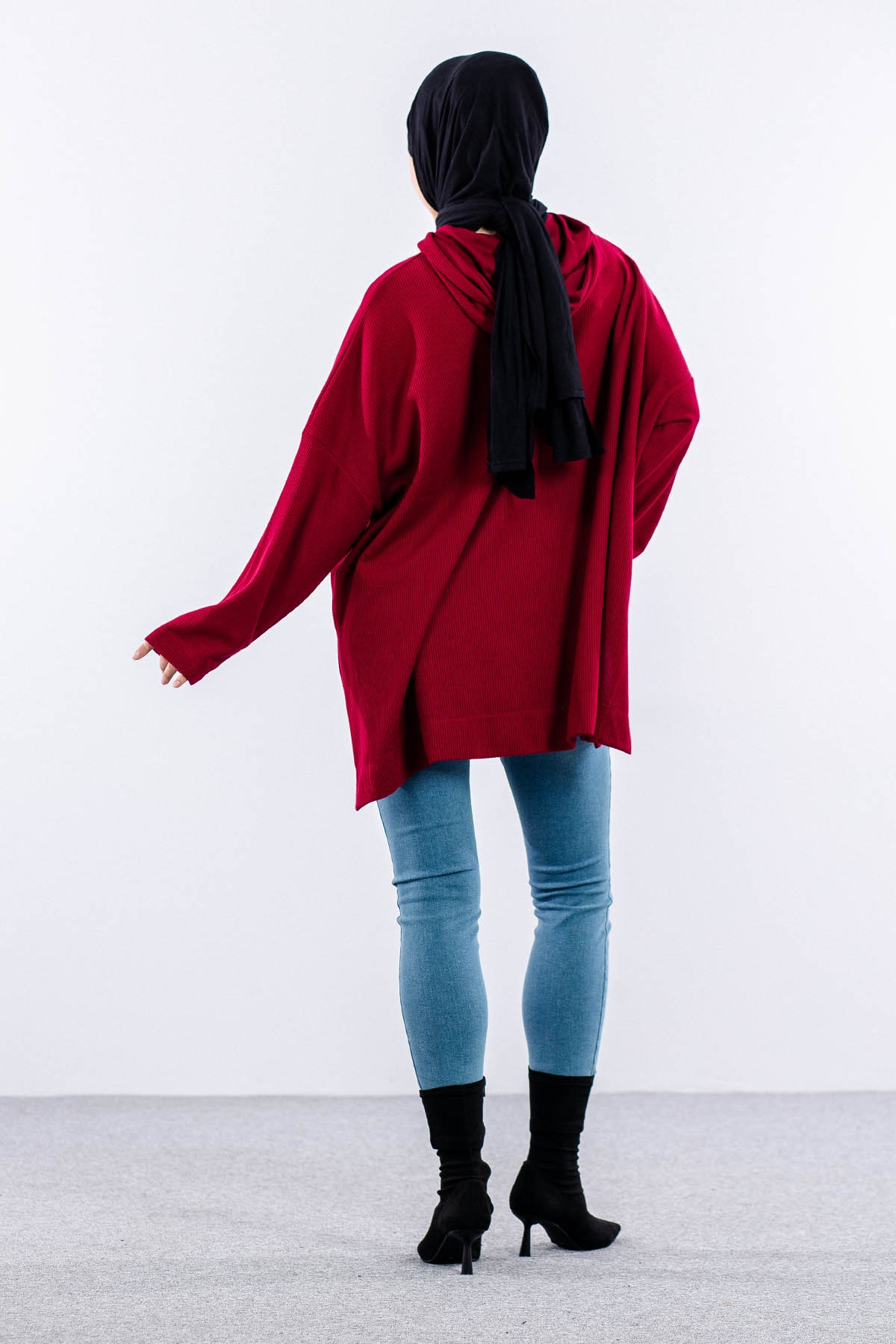 33845 Sw Tunik Tek - Bordo - 4