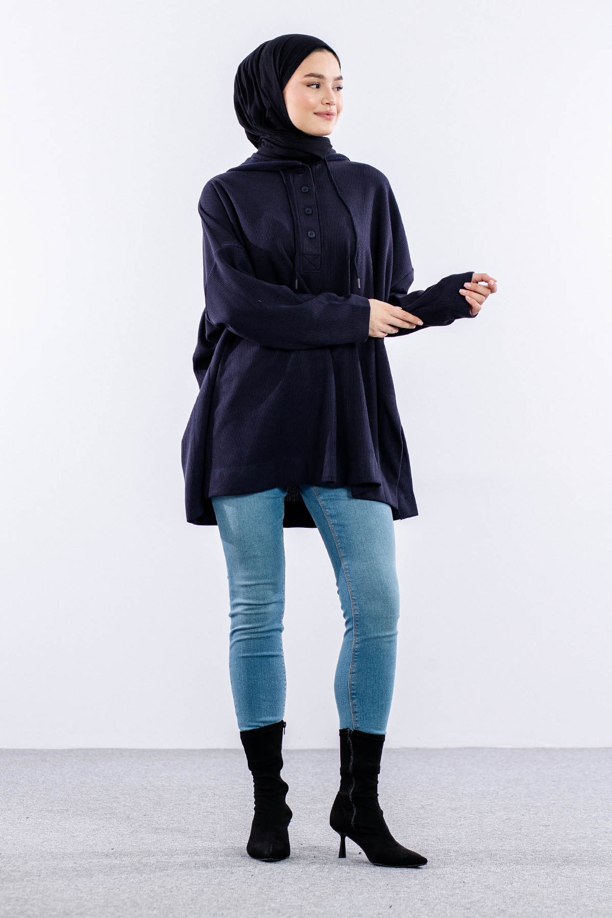 33845 Sw Tunik Tek - Lacivert - 2