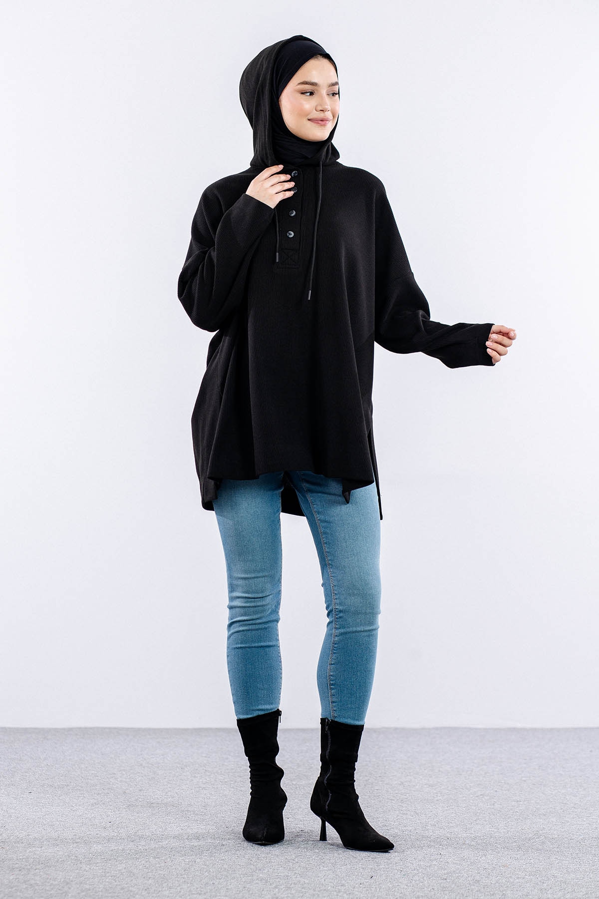 33845 Sw Tunik Tek - Siyah - 2