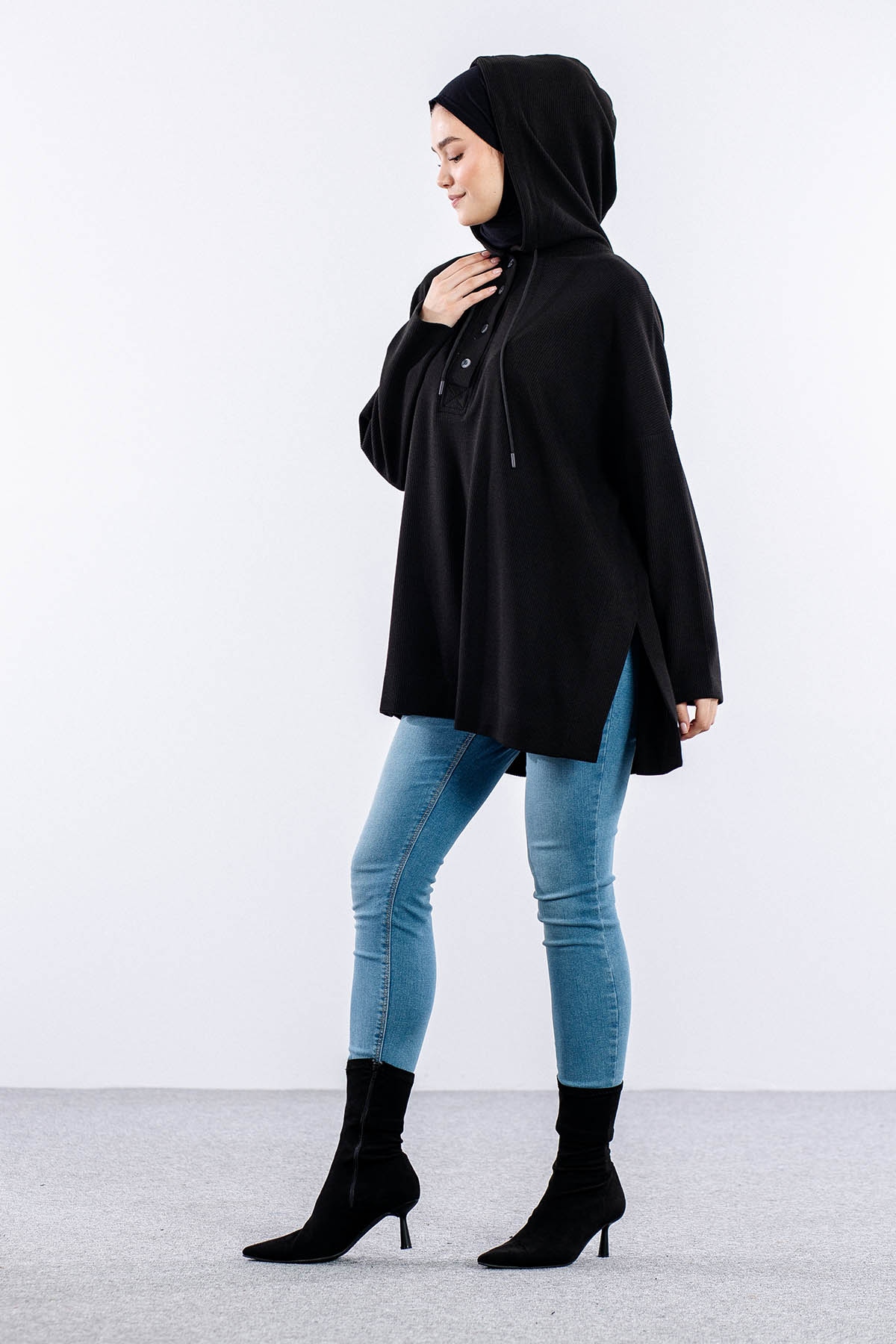 33845 Sw Tunik Tek - Siyah - 4