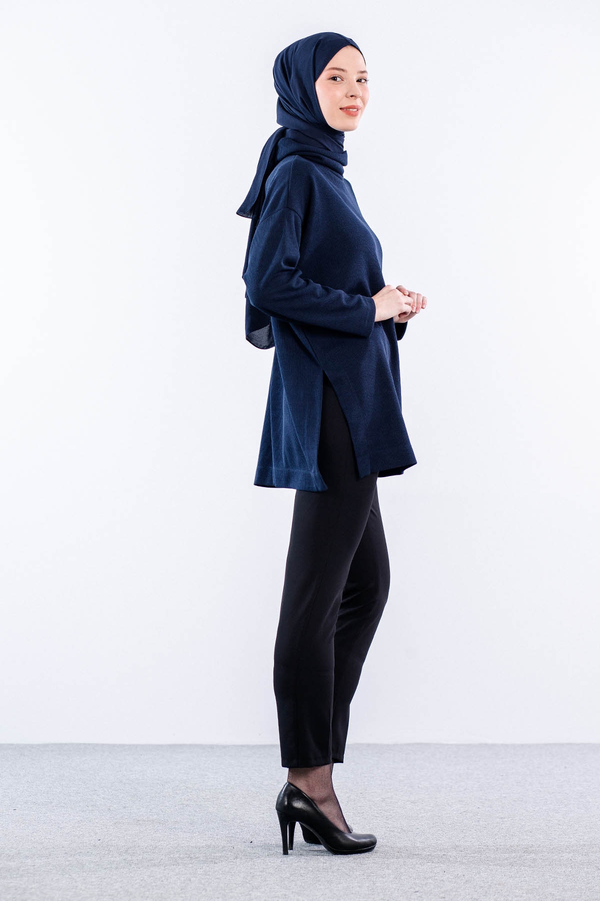 33957 örme Tunik Tek - Lacivert - 5